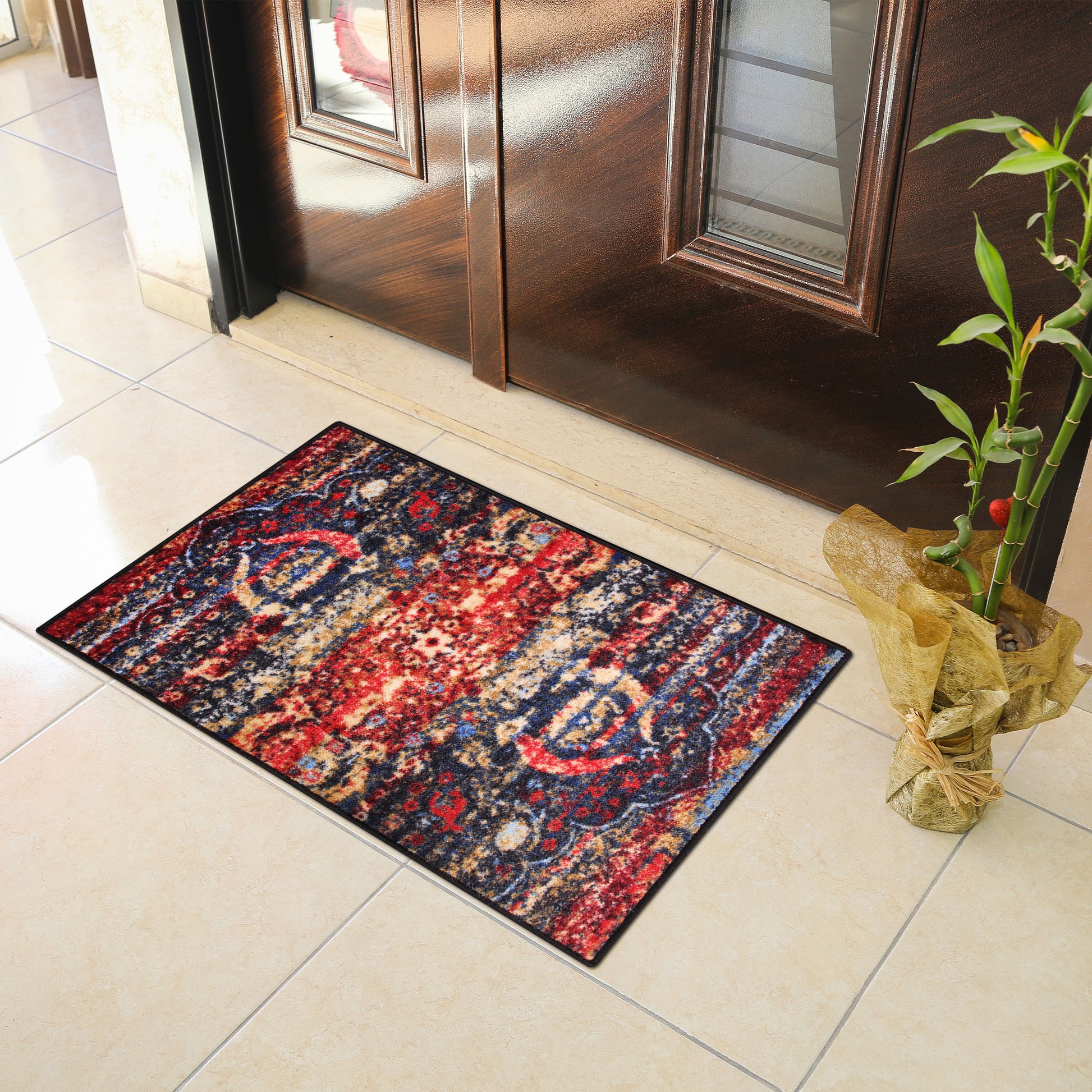 Oswell Medallion Non-Slip Washable Indoor Area Rug or Runner - Multicolored