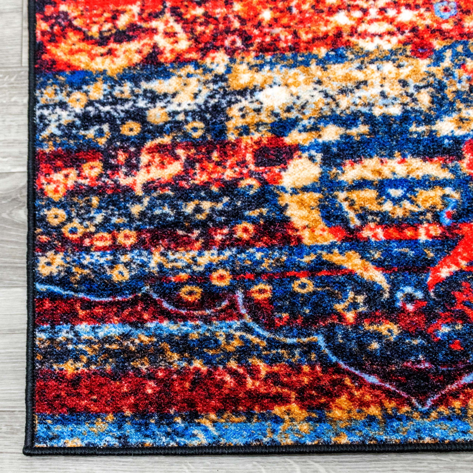 Oswell Medallion Non-Slip Washable Indoor Area Rug or Runner - Multicolored