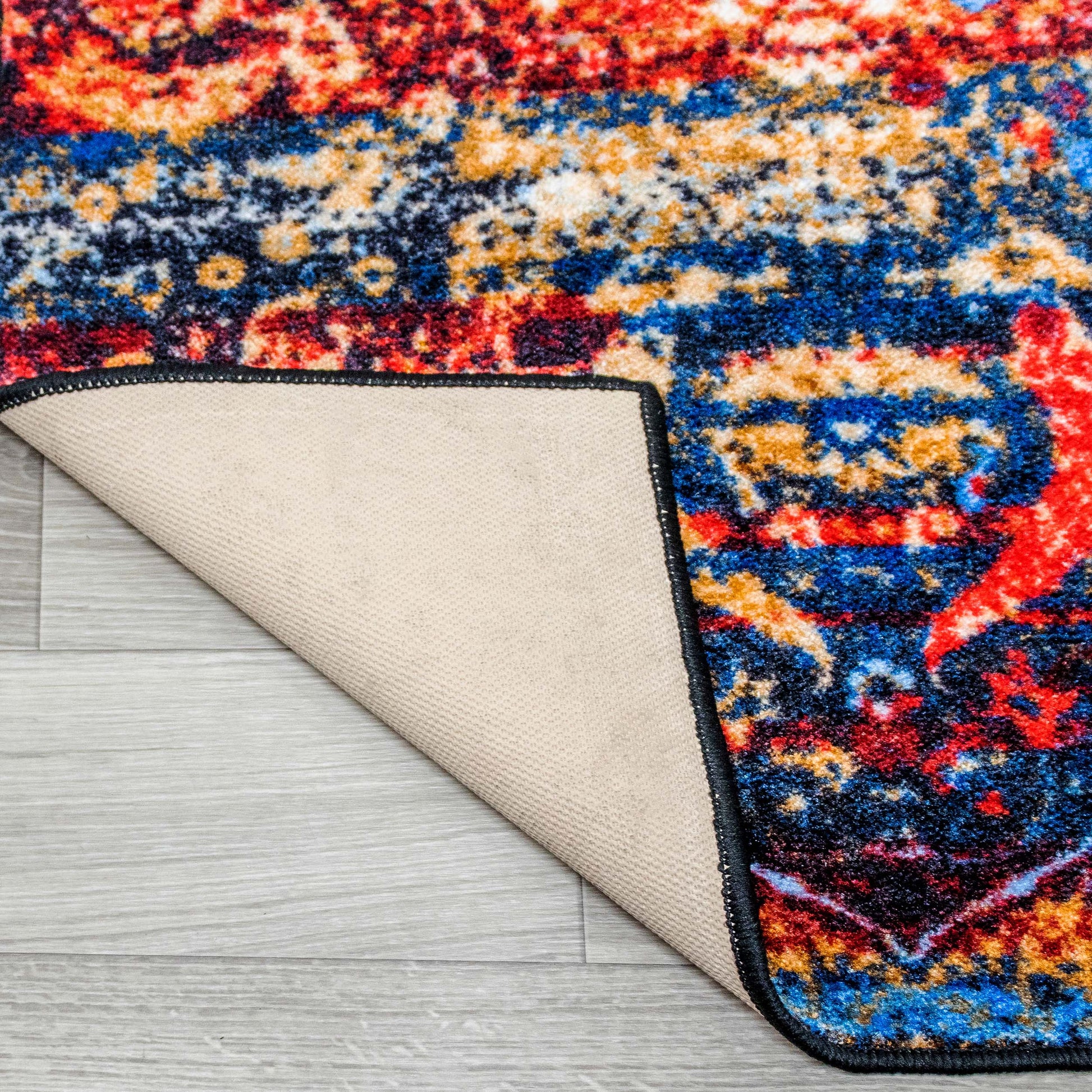 Oswell Medallion Non-Slip Washable Indoor Area Rug or Runner - Multicolored