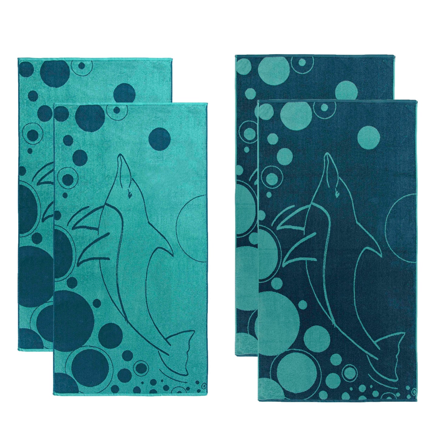 Mystic Dolphin Cotton Oversized 4 Piece Beach Towel Set