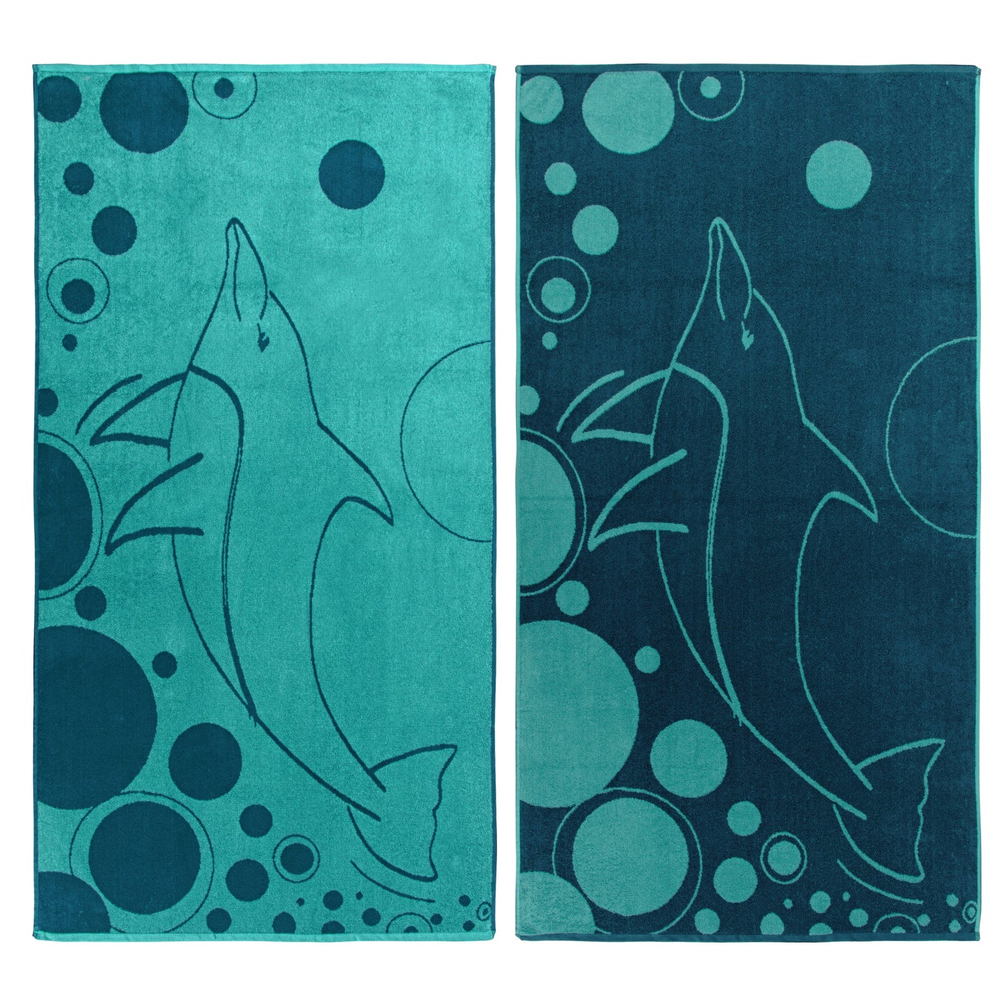 Superior Mystic Dolphin Cotton Oversized Beach Towel Set - Teal