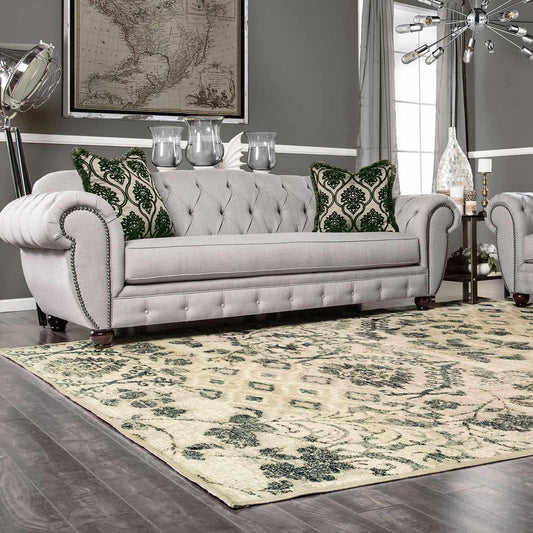 Navan Distressed Floral Damask Indoor Area Rug or Runner