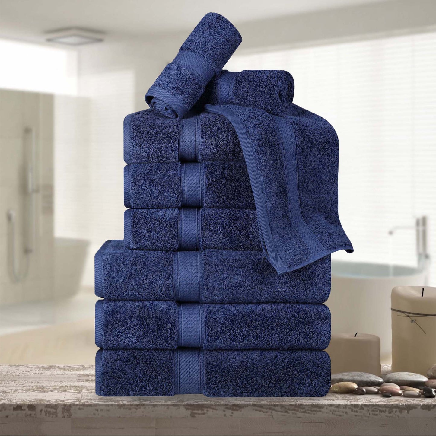 Madison Egyptian Cotton Pile Plush Heavyweight 9 Piece Towel Set