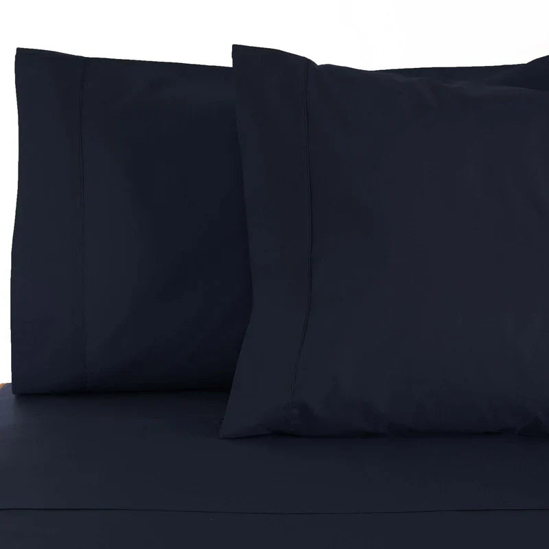 Egyptian Cotton 530 Thread Count Solid Pillowcases Set of 2 - NavyBlue