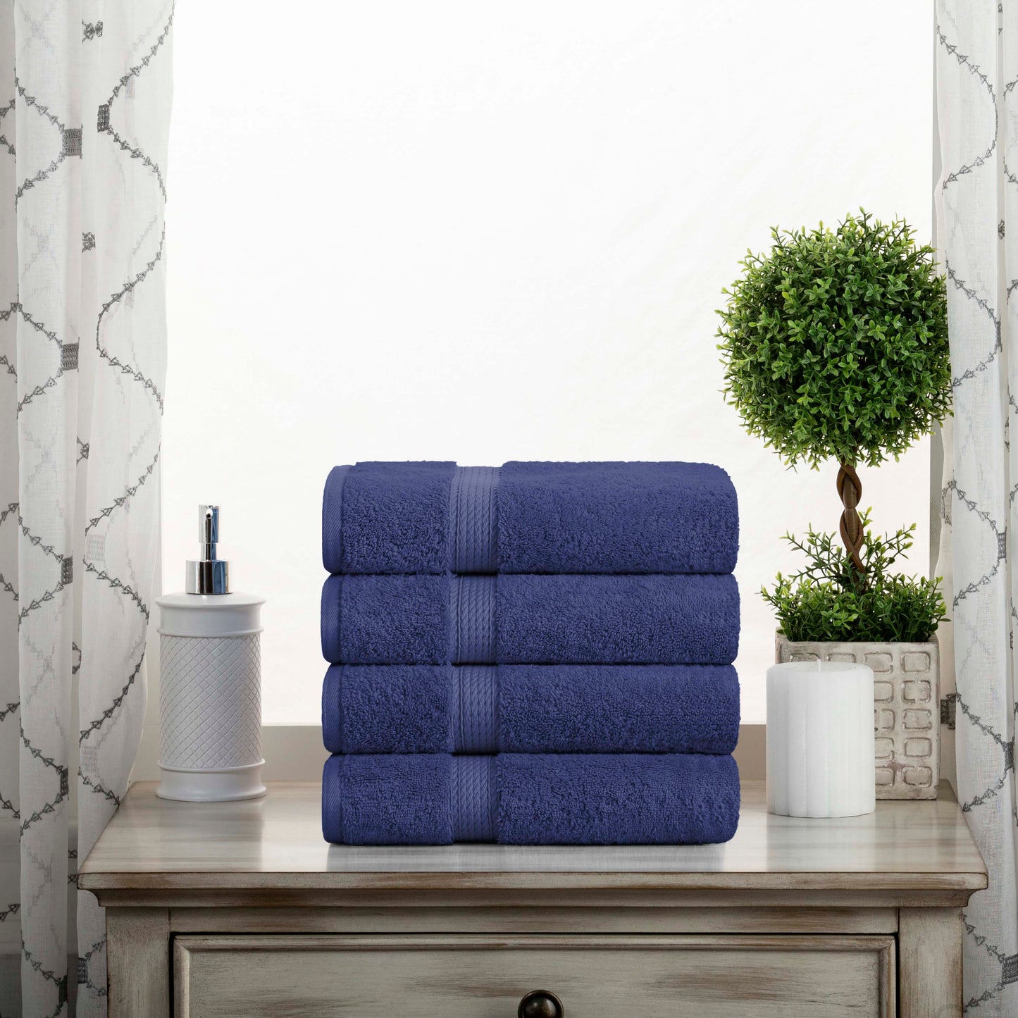 Madison Egyptian Cotton Pile Plush Heavyweight Hand Towel Set of 4