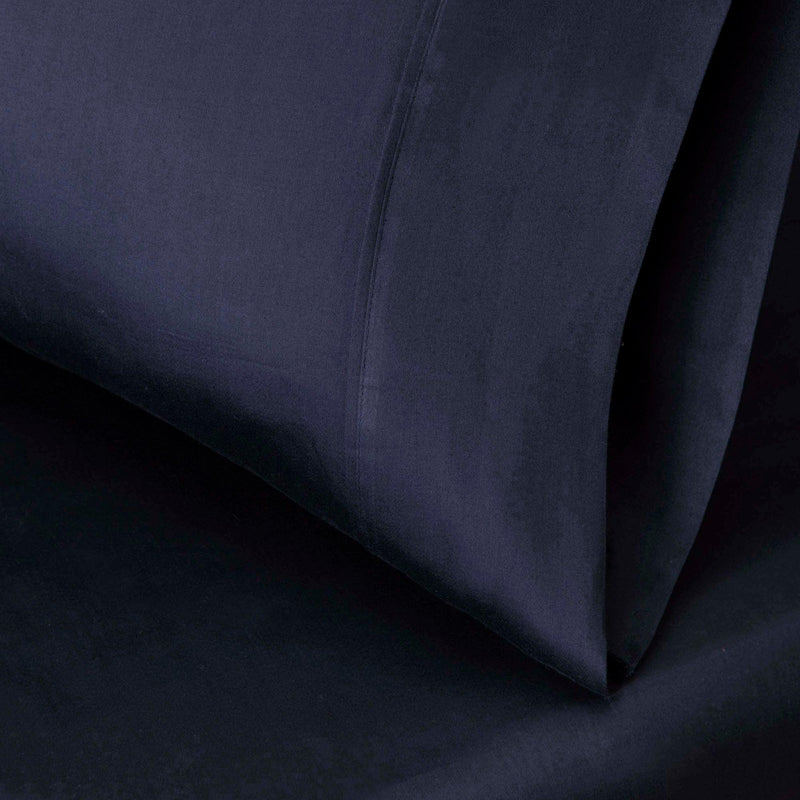 Egyptian Cotton 530 Thread Count Solid Pillowcases Set of 2 - NavyBlue