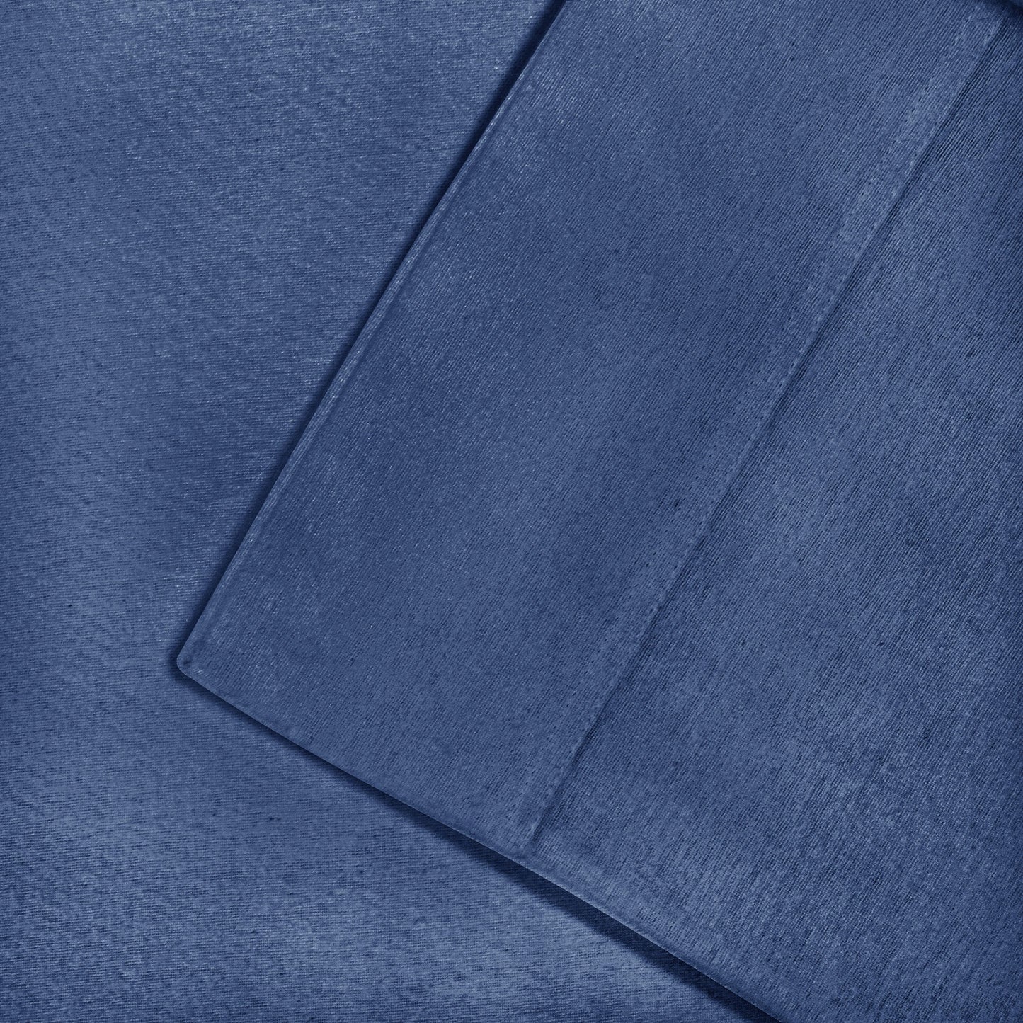 Solid Flannel Cotton Soft Fuzzy Pillowcases, Set of 2 - NavyBlue