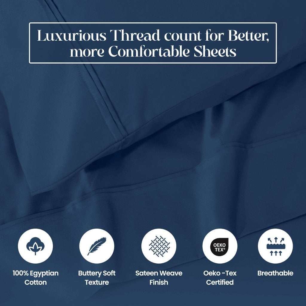 1200 Thread Count Egyptian Cotton 2 Piece Pillowcase Set