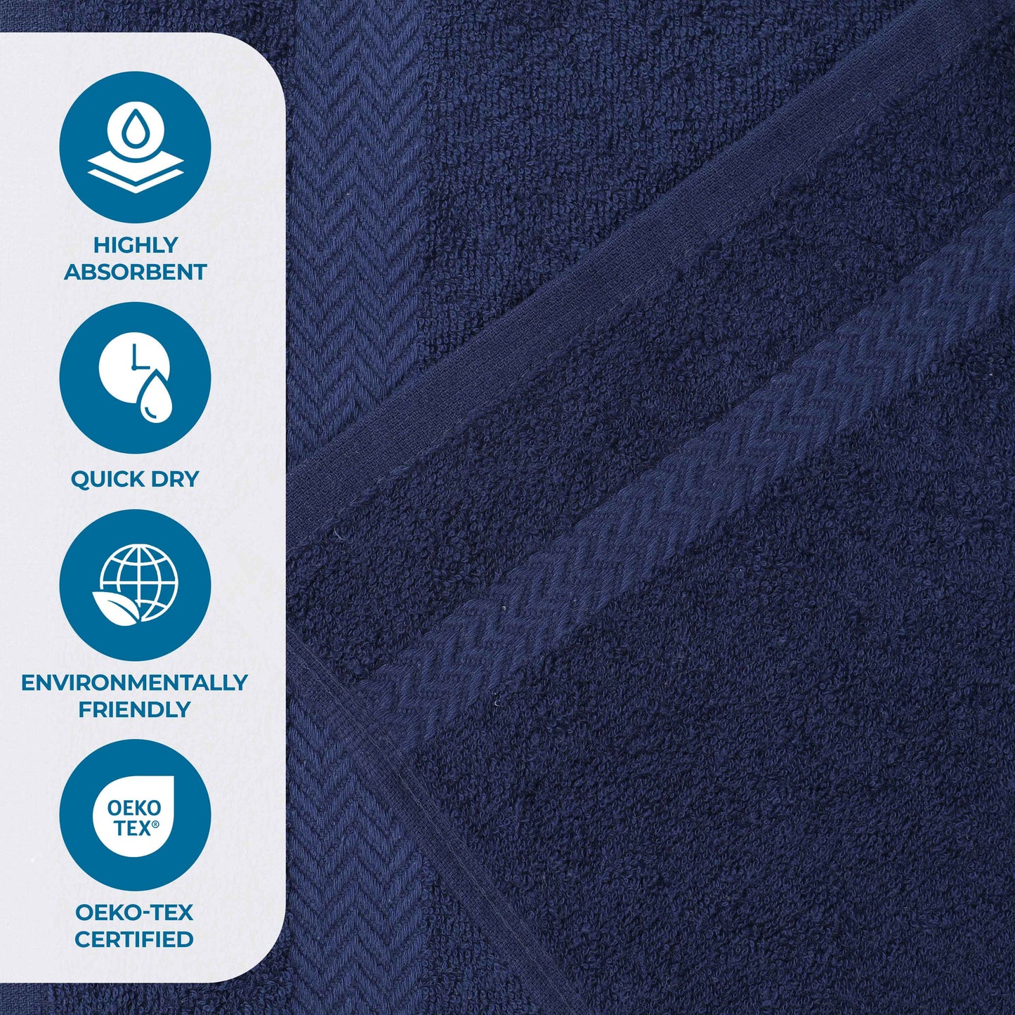 6 Piece Cotton Eco-Friendly Soft Absorbent Towel Set