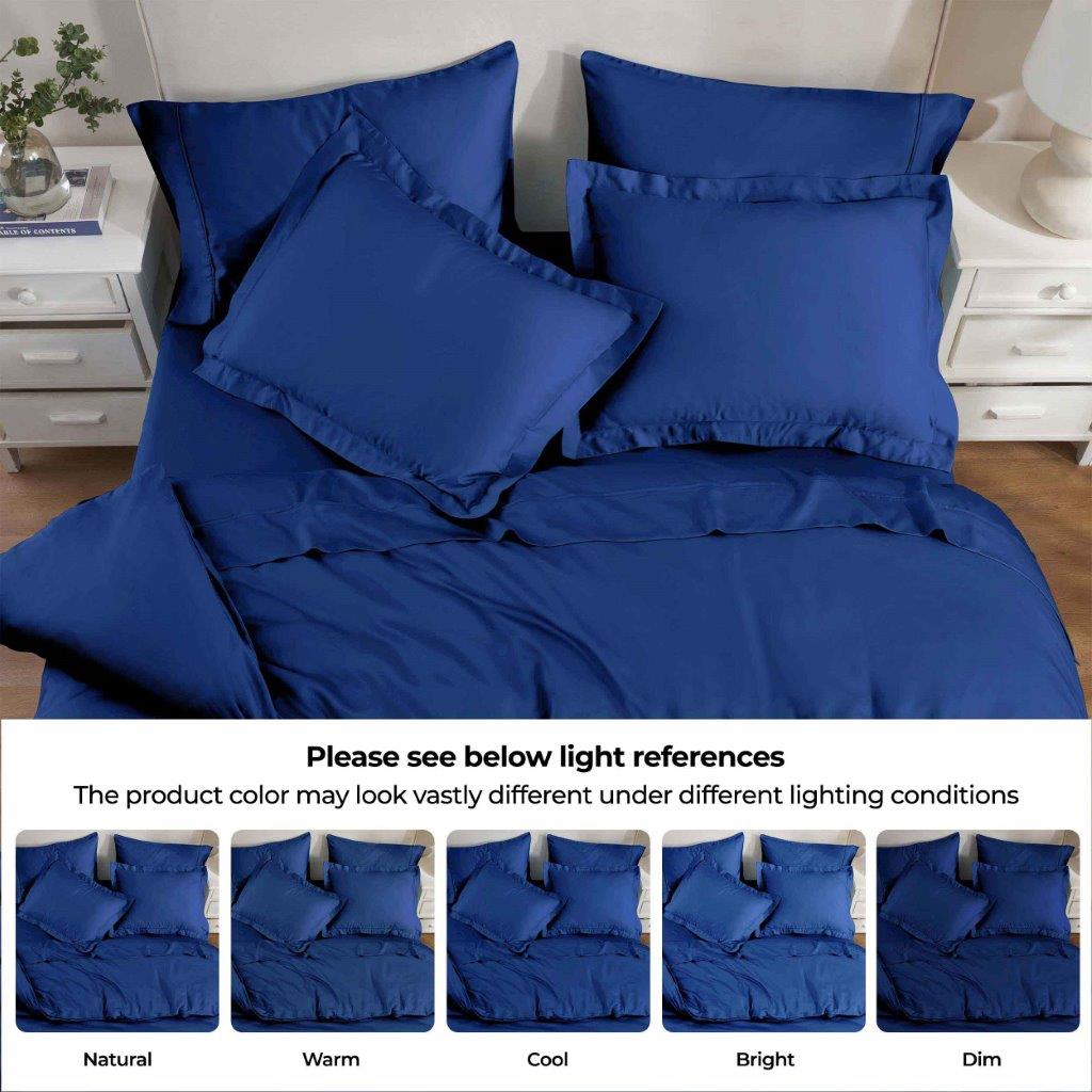 300 Thread Count Modal from Beechwood Solid Duvet Cover Set - Navy Blue
