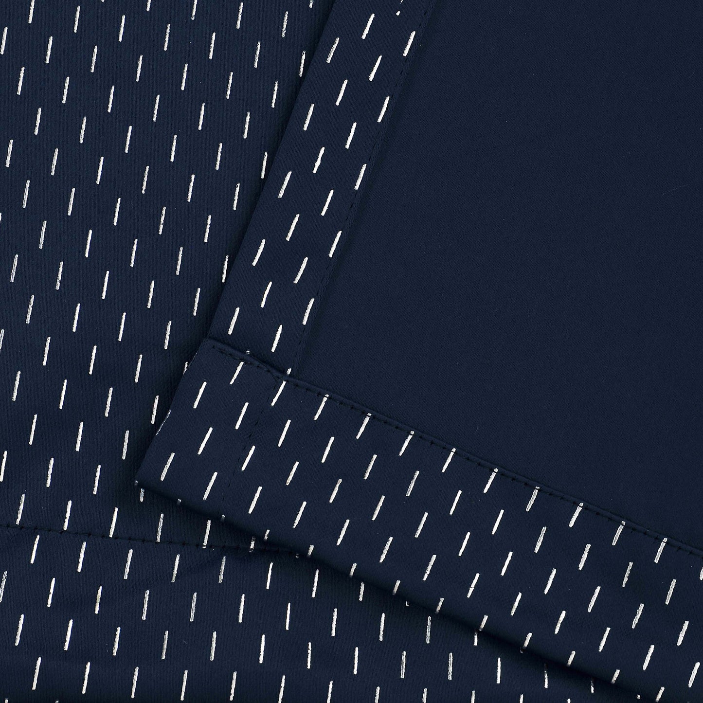 Blackout Solid Shimmer Grommet Curtain Panel Set 26 Inches - NavyBlue