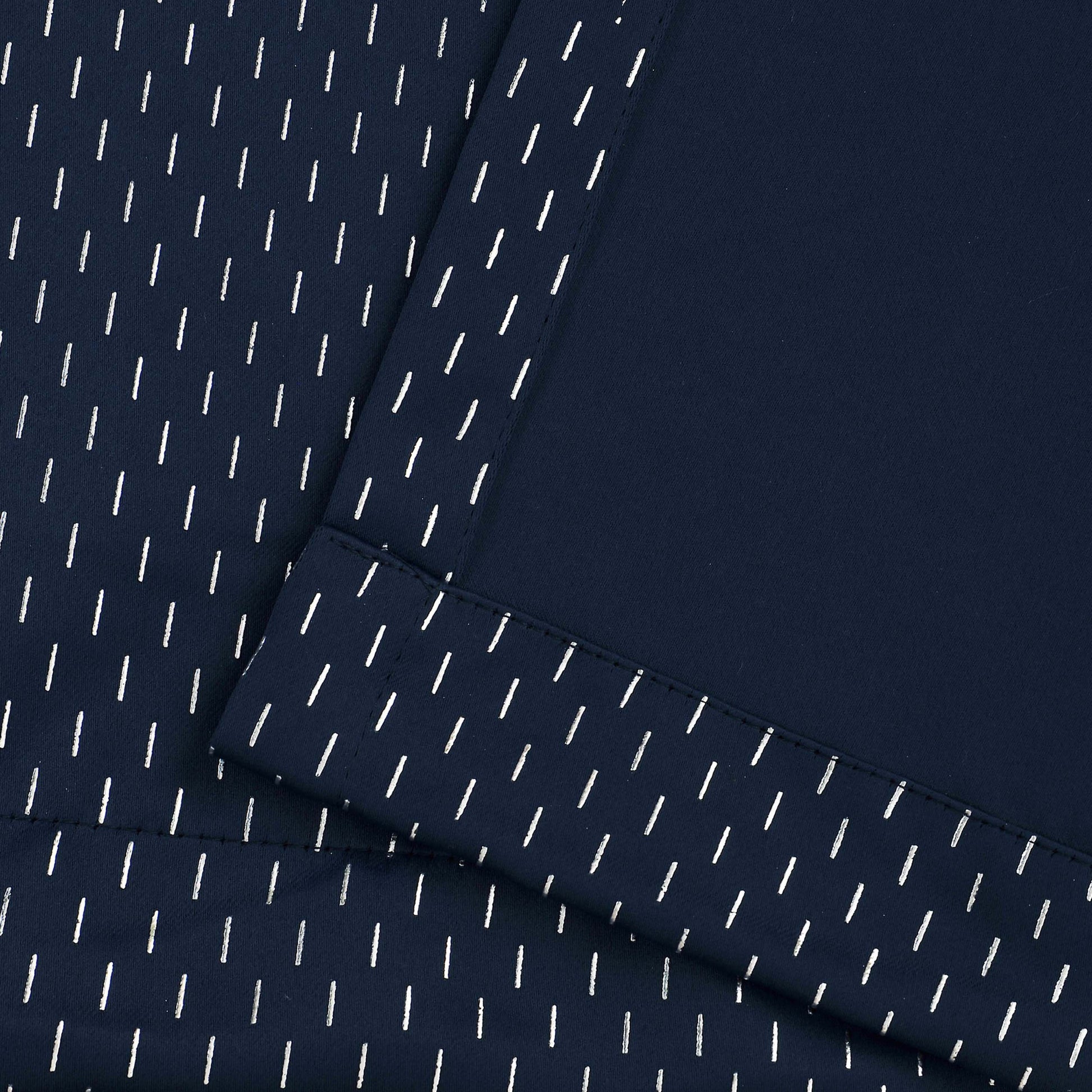 Blackout Solid Shimmer Grommet Curtain Panel Set 26 Inches - NavyBlue