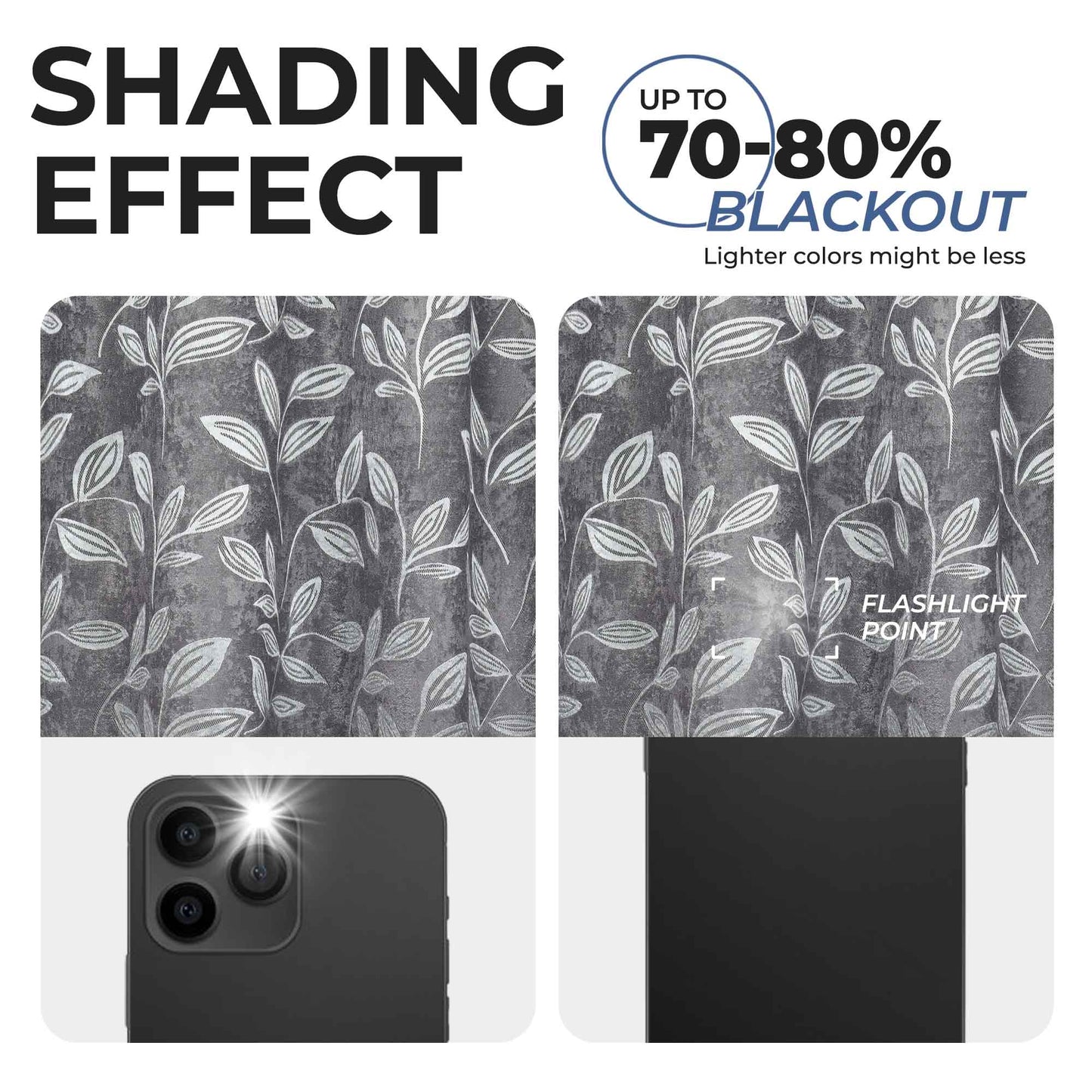 Leaves Room Darkening Washable Blackout Curtain Panels, Set of 2