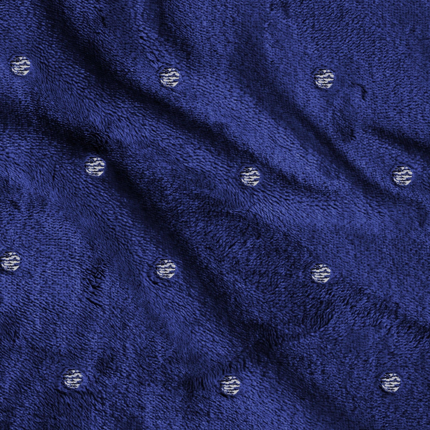 Fleece Plush Medium Weight Fluffy Soft Decorative Blanket Or Throw - NavyBlue