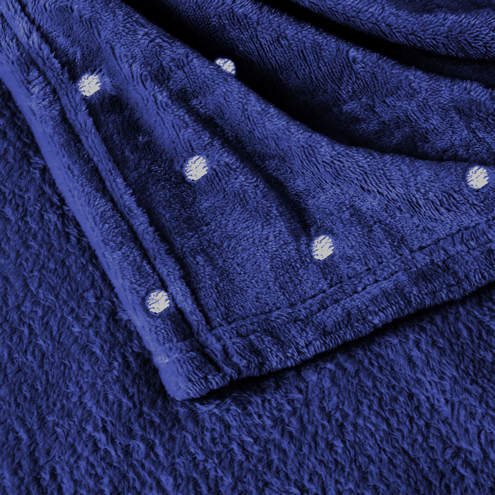 Fleece Plush Medium Weight Fluffy Soft Decorative Blanket Or Throw - NavyBlue