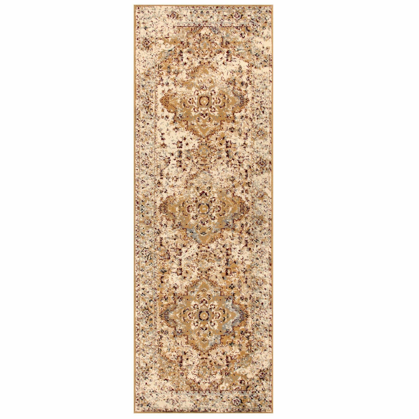 Superior Nysa Oriental Floral and Vines Indoor Farmhouse Area Rug - Camel