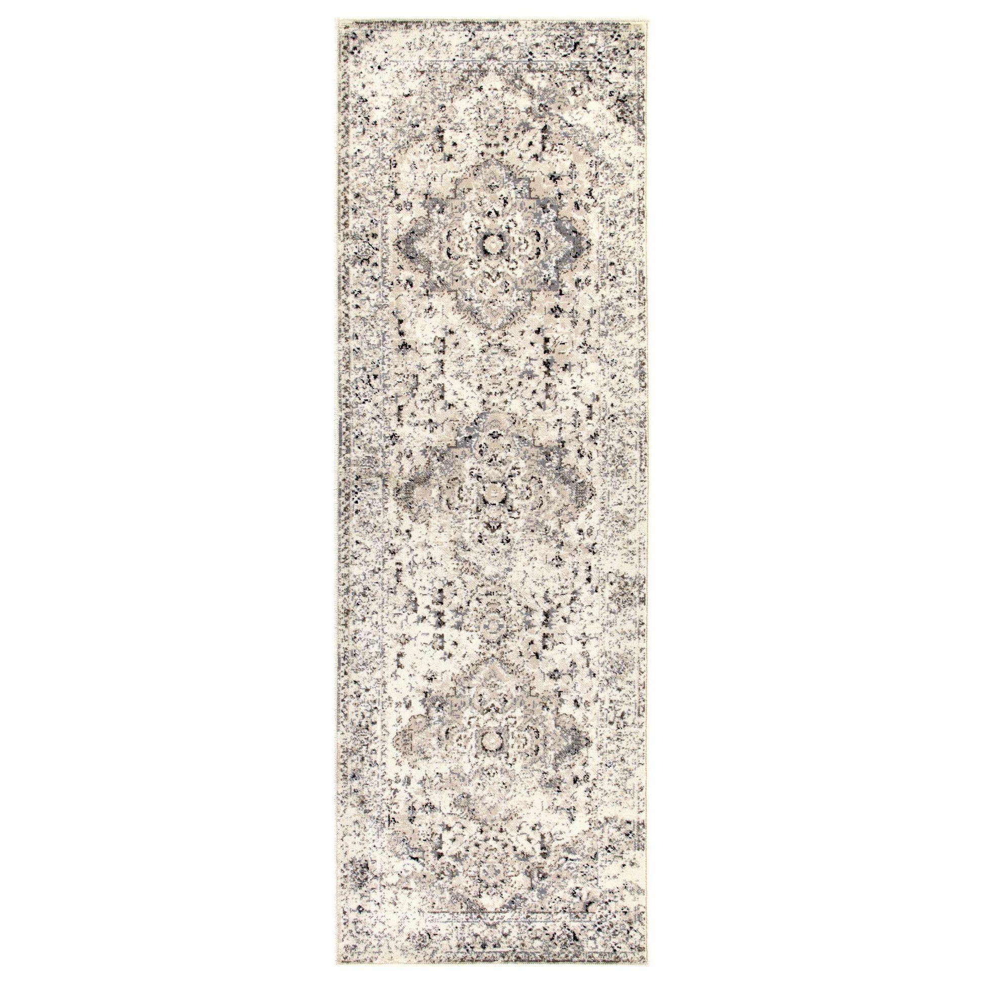 Superior Nysa Oriental Floral and Vines Indoor Farmhouse Area Rug - Slate