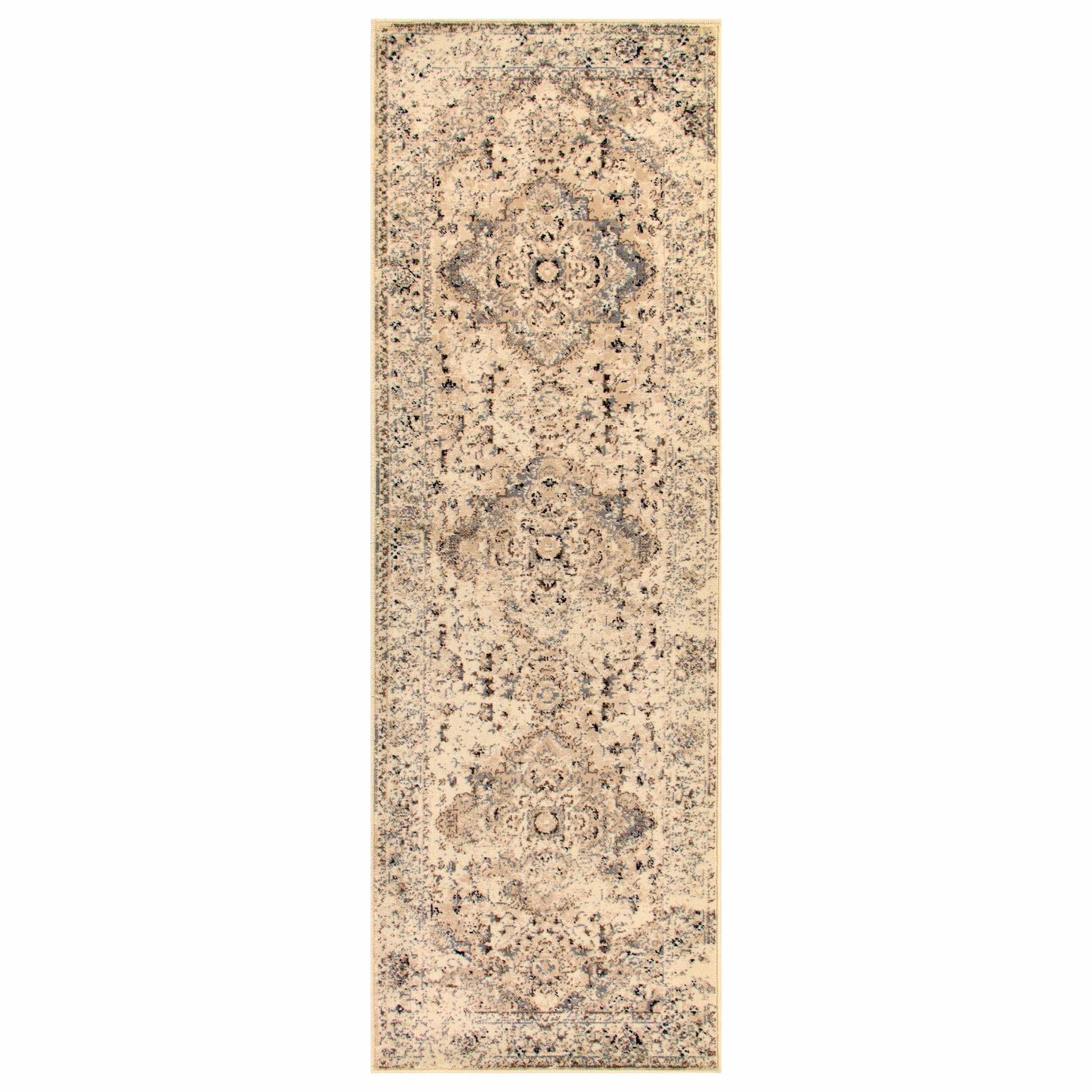 Superior Nysa Oriental Floral and Vines Indoor Farmhouse Area Rug - Cream