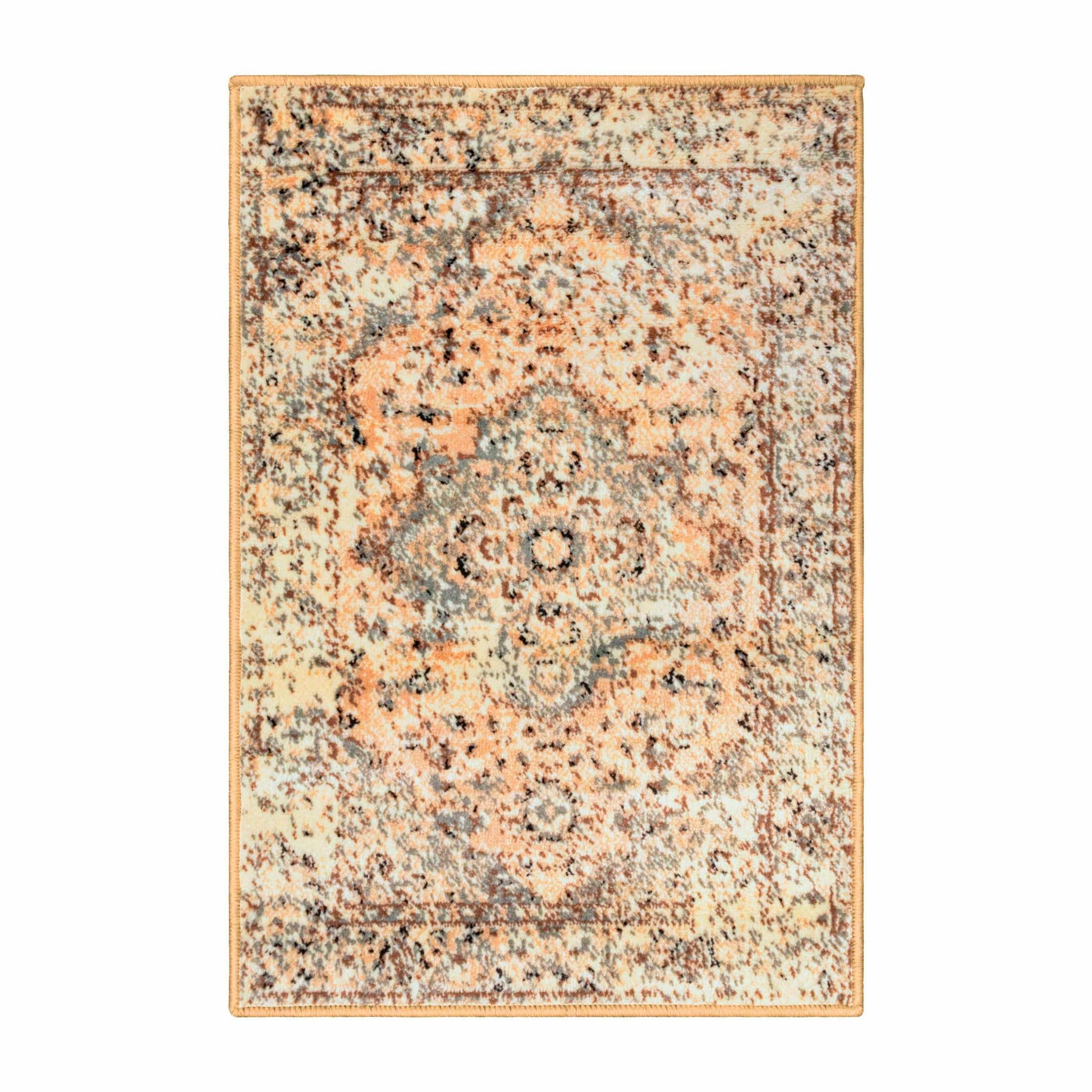 Superior Nysa Oriental Floral and Vines Indoor Farmhouse Area Rug - Camel
