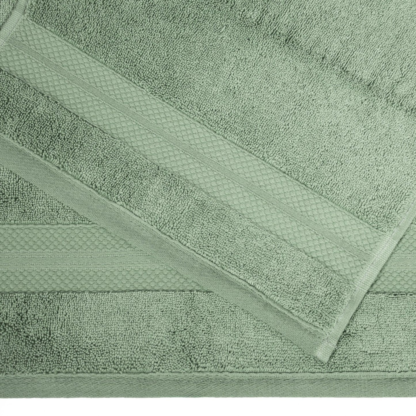 Superior Premium Turkish-Cotton Assorted Towel Set - Olive green