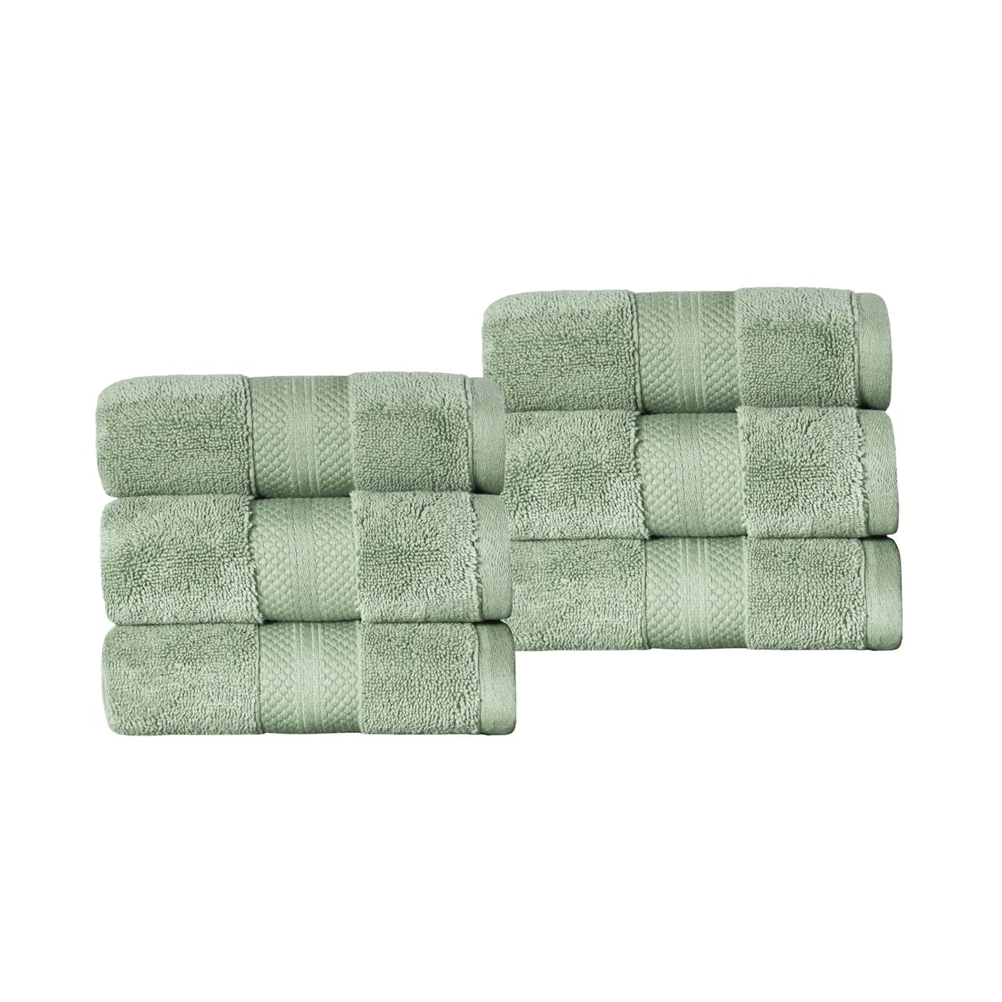 Superior Premium Turkish-Cotton Assorted Towel Set - Olive green