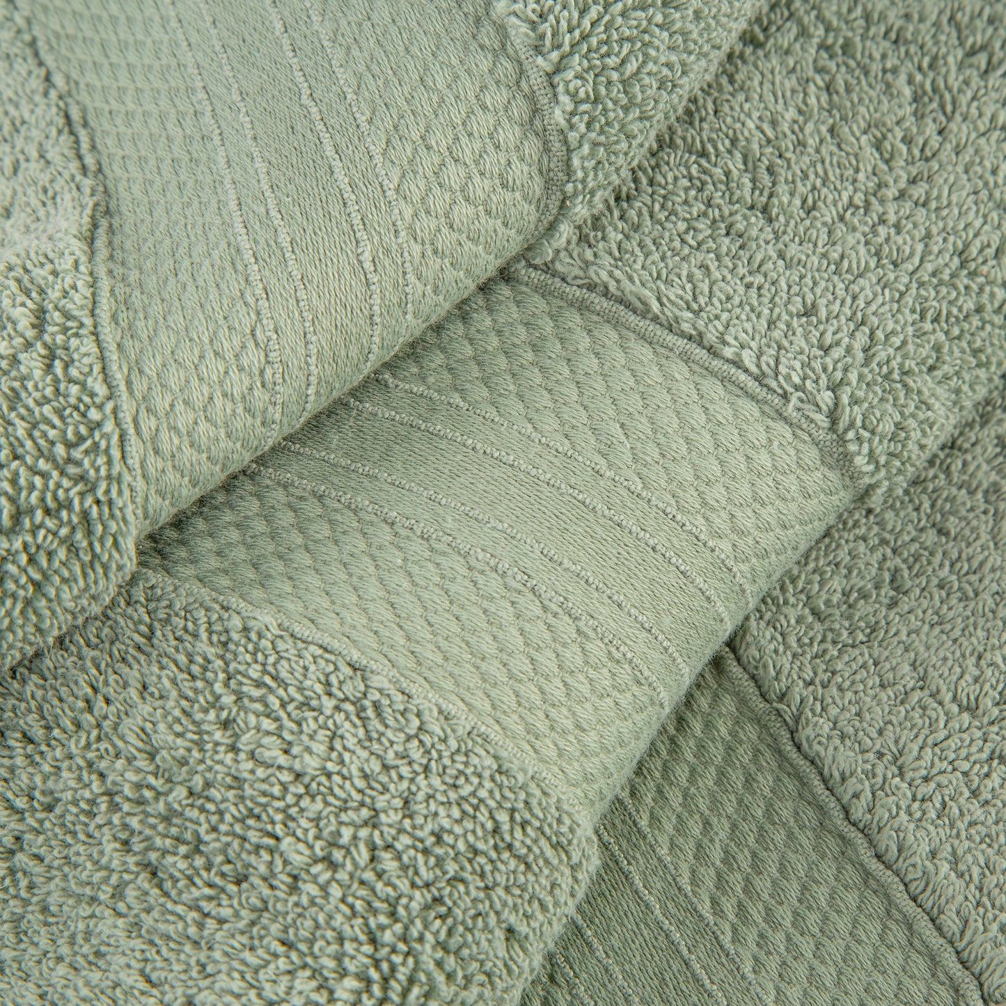 Superior Premium Turkish-Cotton Assorted Towel Set - Olive Green