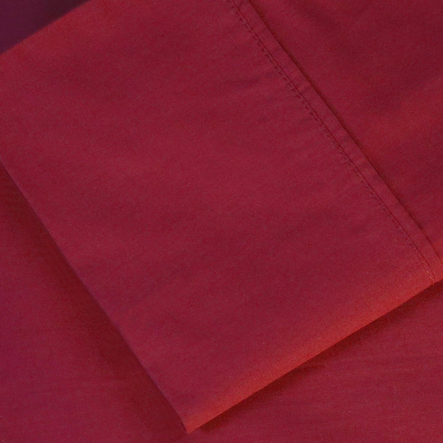 Solid Cotton Percale 2-Piece Pillowcase Set - Burgundy