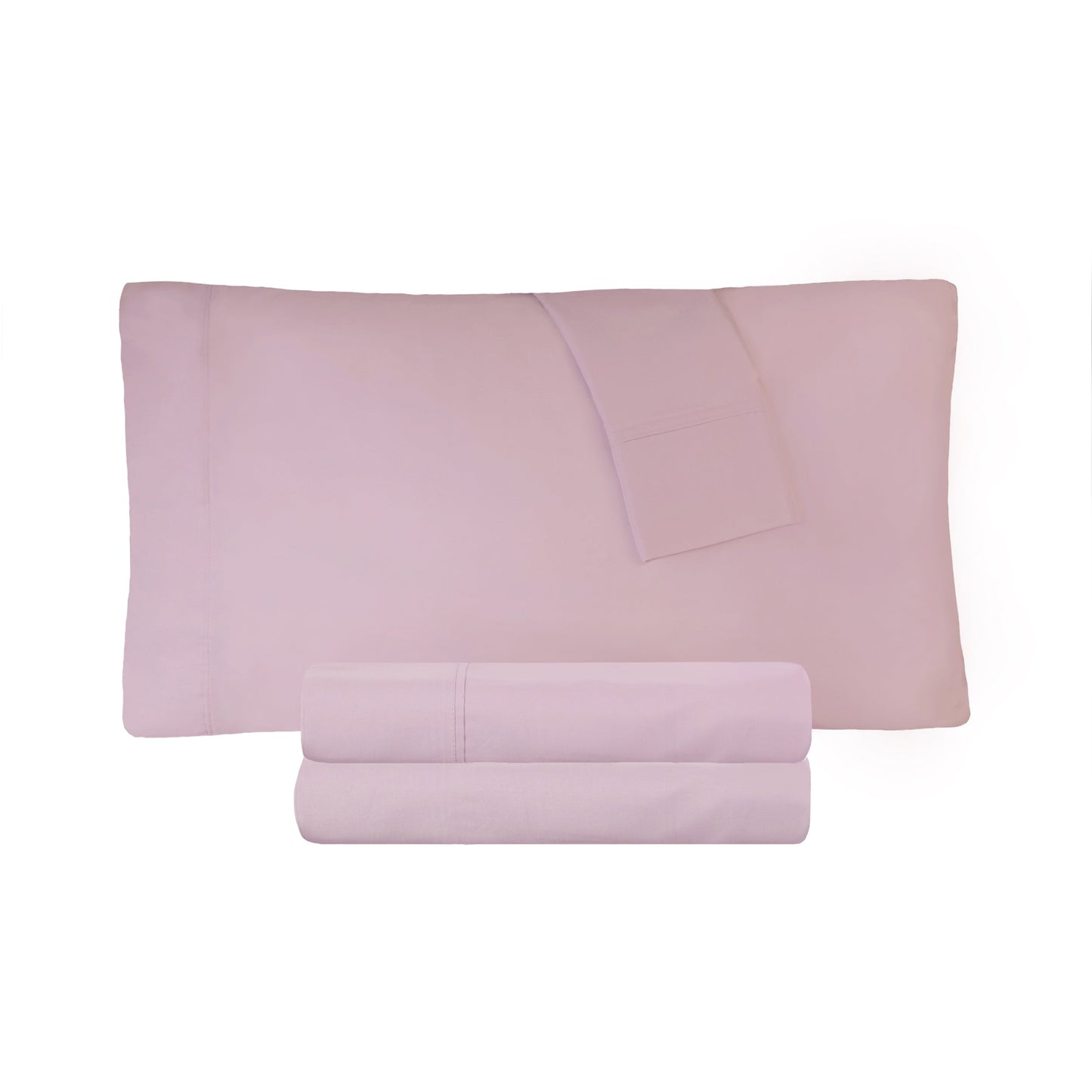 Solid Cotton Percale 2-Piece Pillowcase Set - Lilac