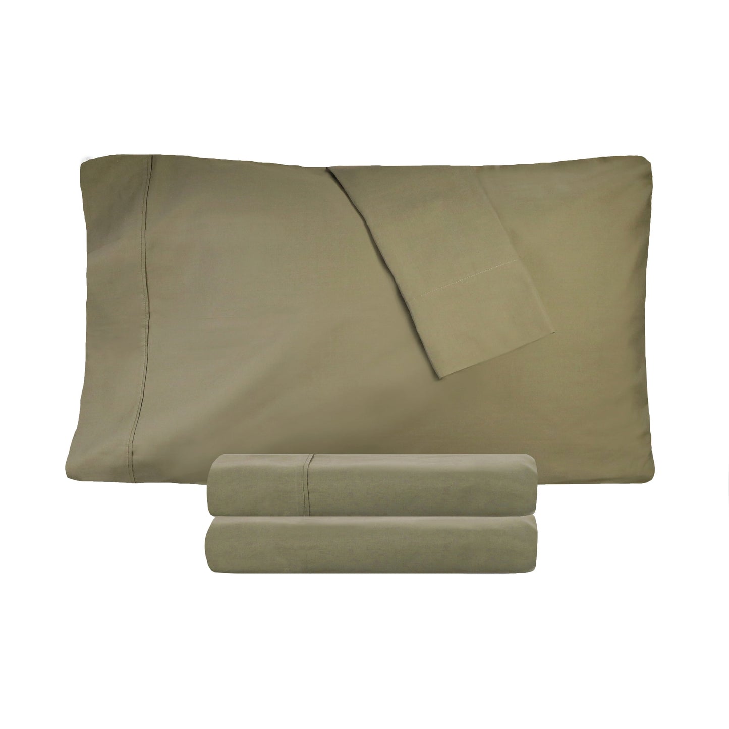 Solid Cotton Percale 2-Piece Pillowcase Set - Sage
