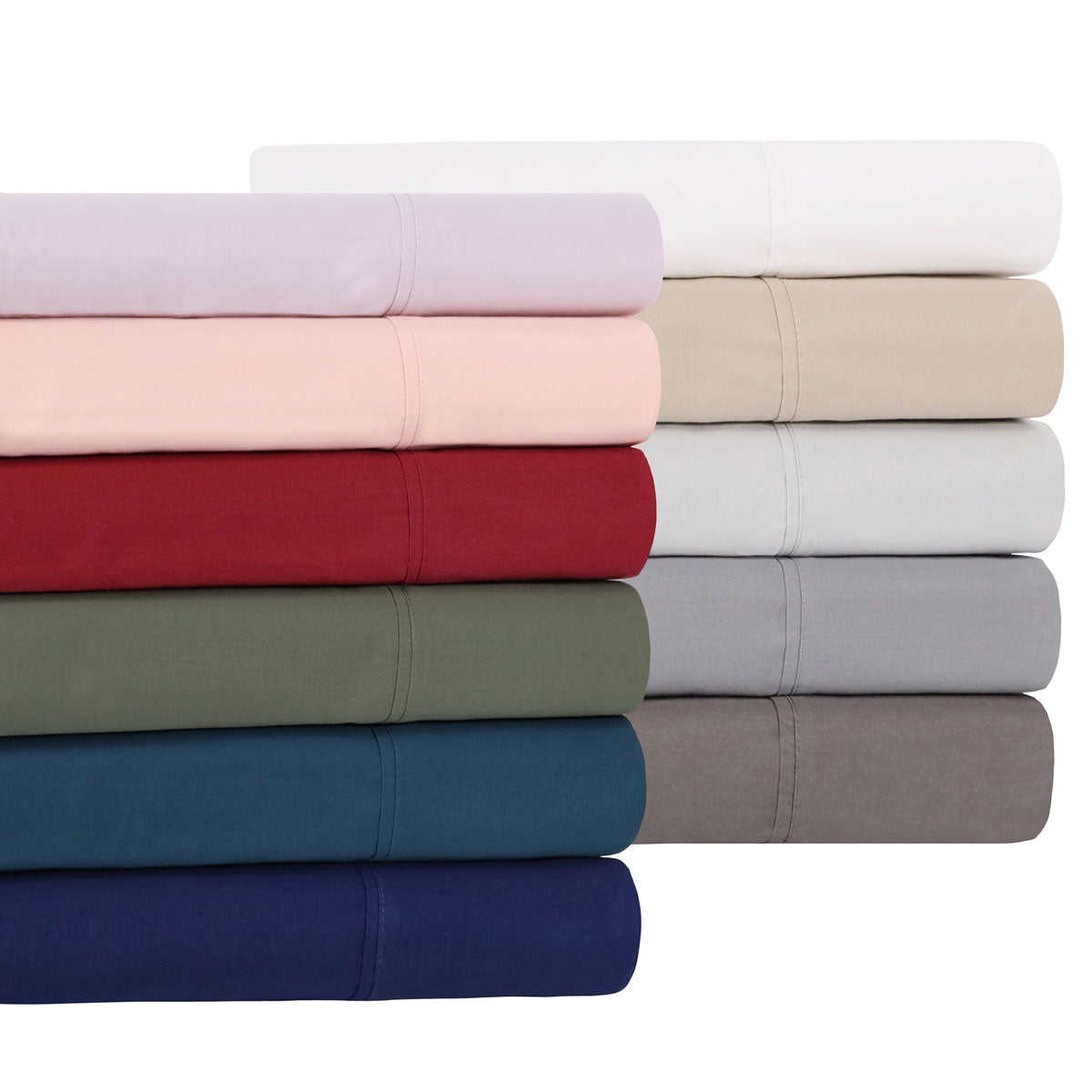 Cotton Percale Super Absorbent Solid 2 Piece Pillowcase Set - White
