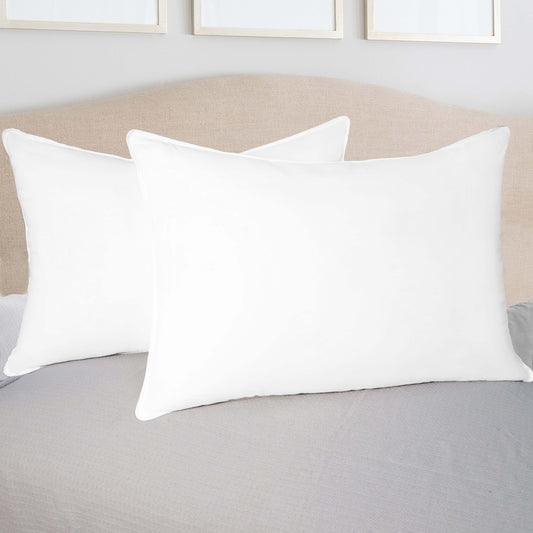 Down Alternative Medium Density Solid Pillows, Set of 2 and 4 - White