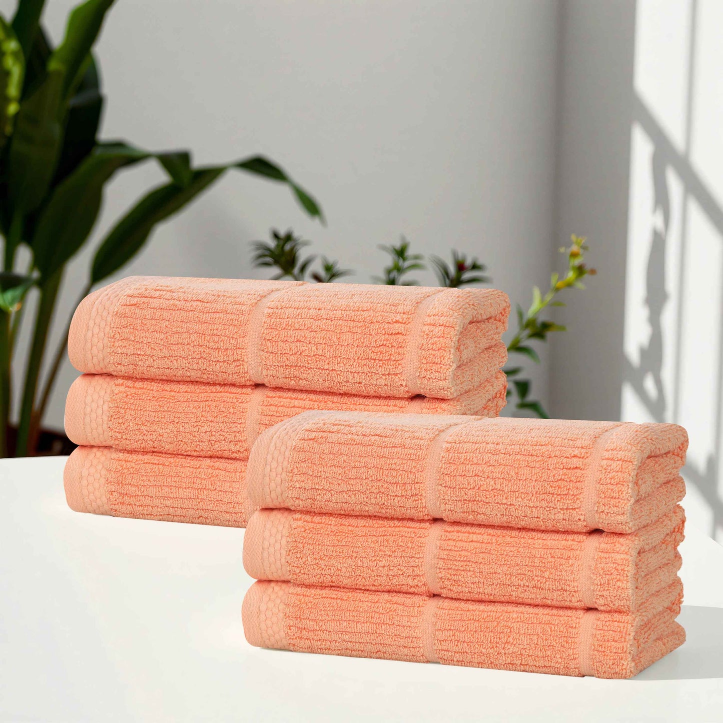 Milo Smart Twist Cotton Medium Weight Solid Hand Towels, Set of 6