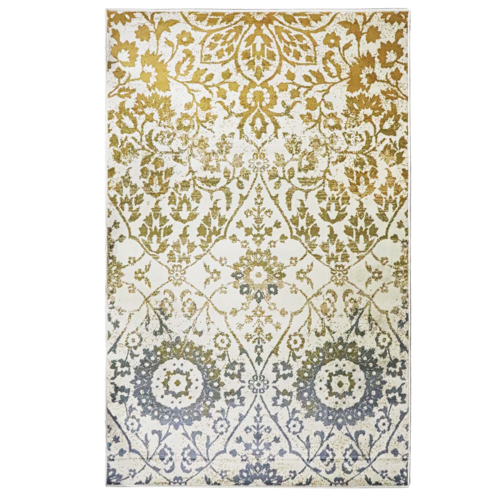 Superior Pendleton Traditional Floral Indoor Area Rug or Runner Rug Or Door Mat - Off White
