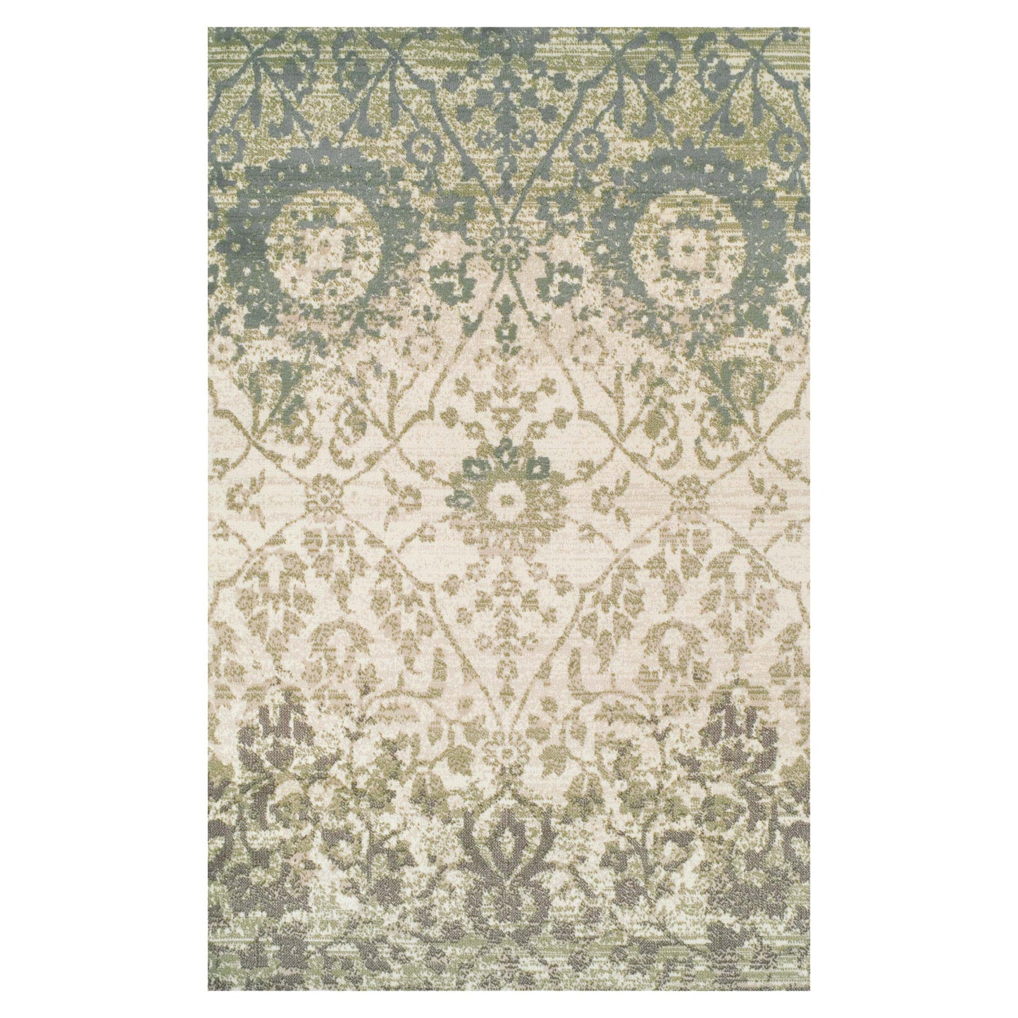 Superior Pendleton Traditional Floral Indoor Area Rug or Runner Rug Or Door Mat - Ivory
