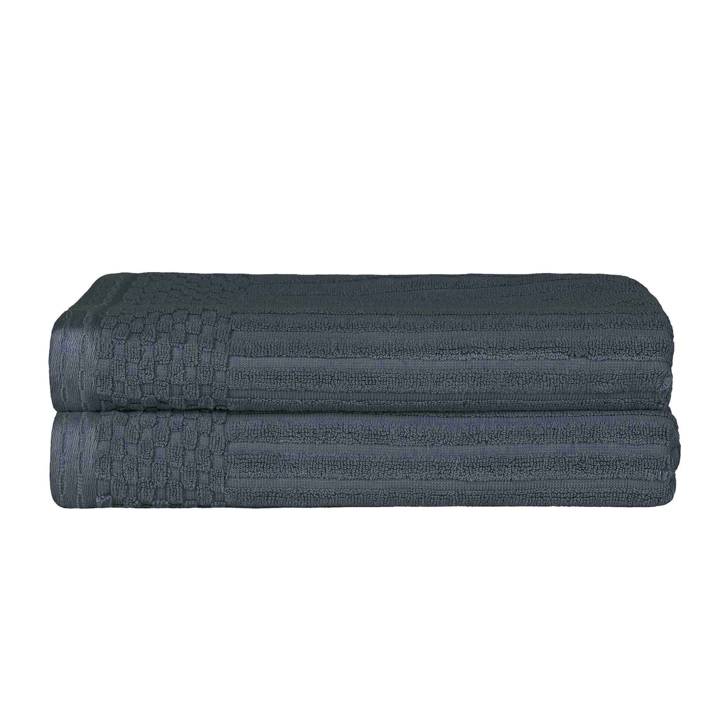 Soho Ribbed Textured Cotton Ultra-Absorbent Bath Towel Set - Pine