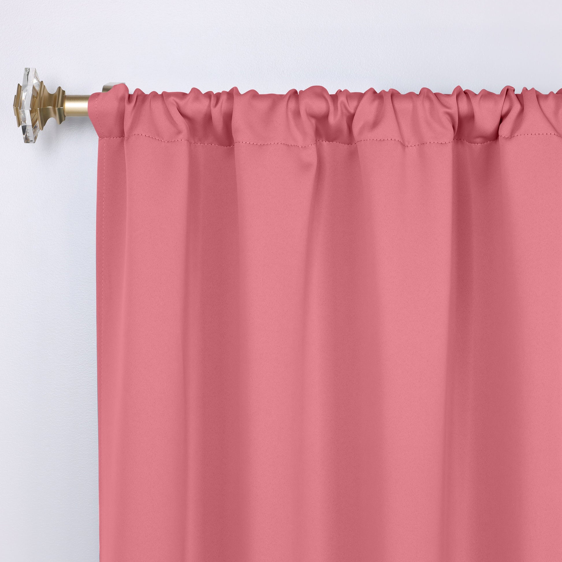 Solid Room Darkening Rod Pocket Blackout Curtain Panels, Set of 2 - Pink