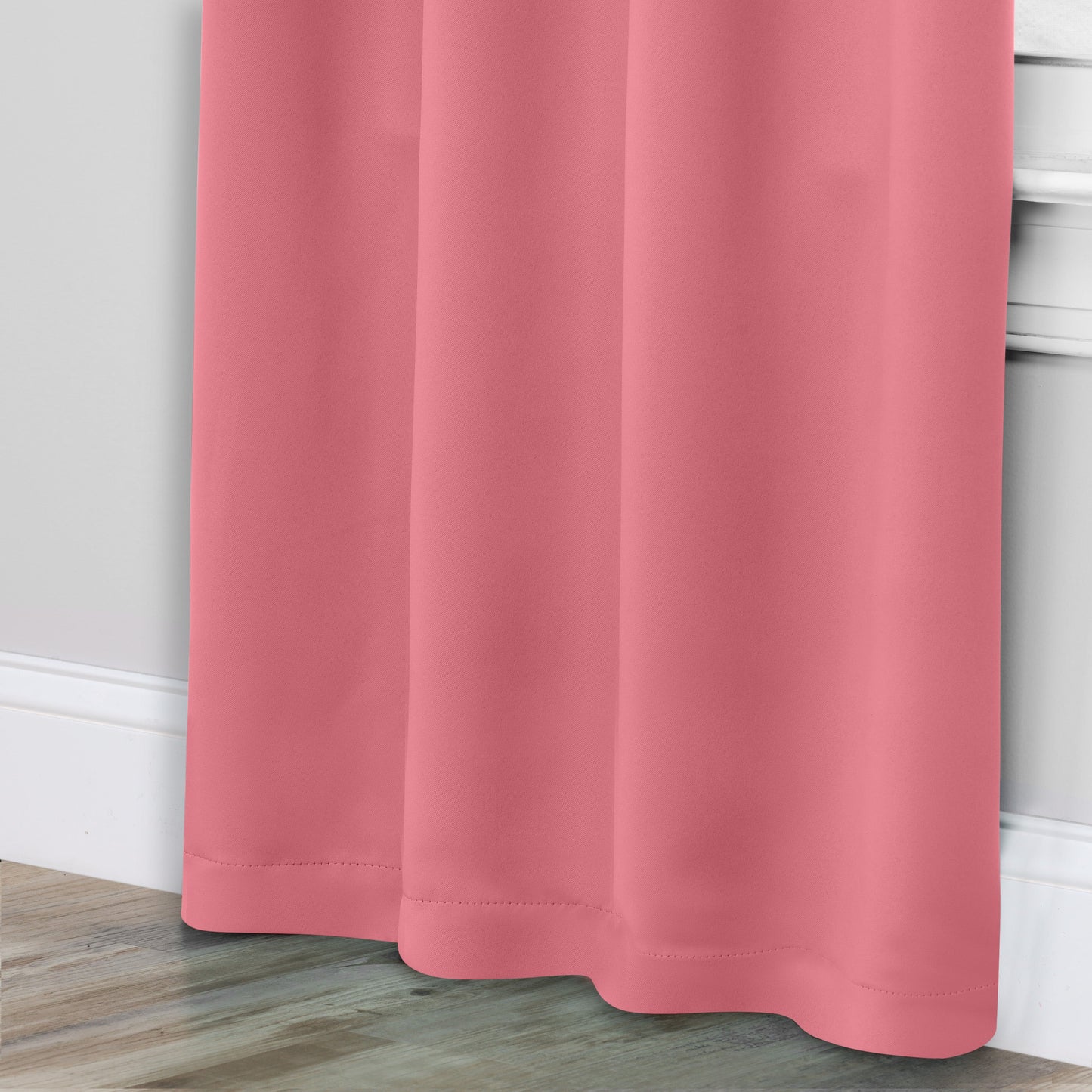 Solid Room Darkening Rod Pocket Blackout Curtain Panels, Set of 2 - Pink