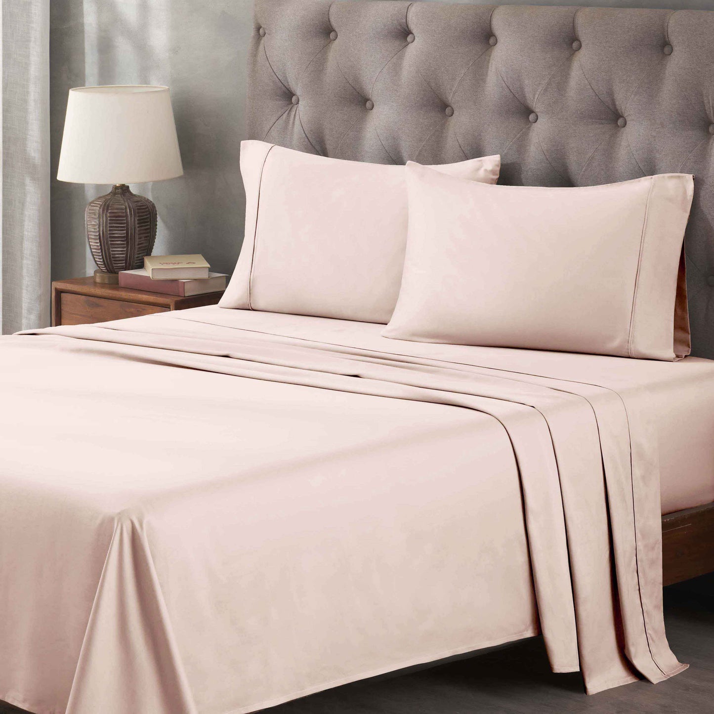Egyptian Cotton 400 Thread Count Solid Deep Pocket Sheet Set - Pink