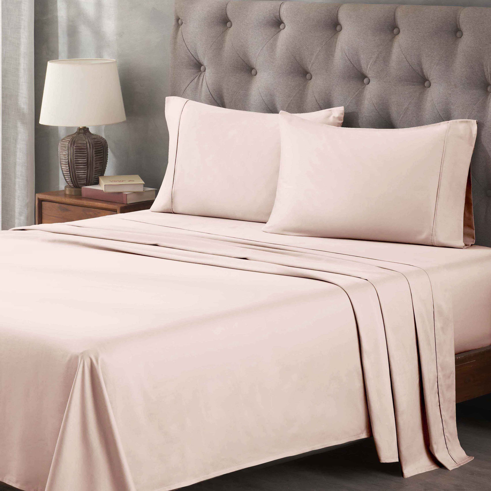 Egyptian Cotton 400 Thread Count Solid Deep Pocket Sheet Set - Pink