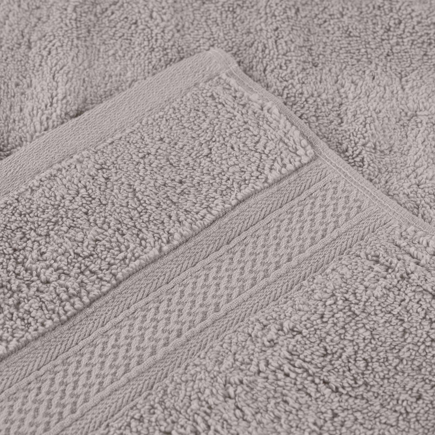 Chevron Zero Twist Solid and Jacquard Soft Cotton 6 Piece Towel Set - Platinum