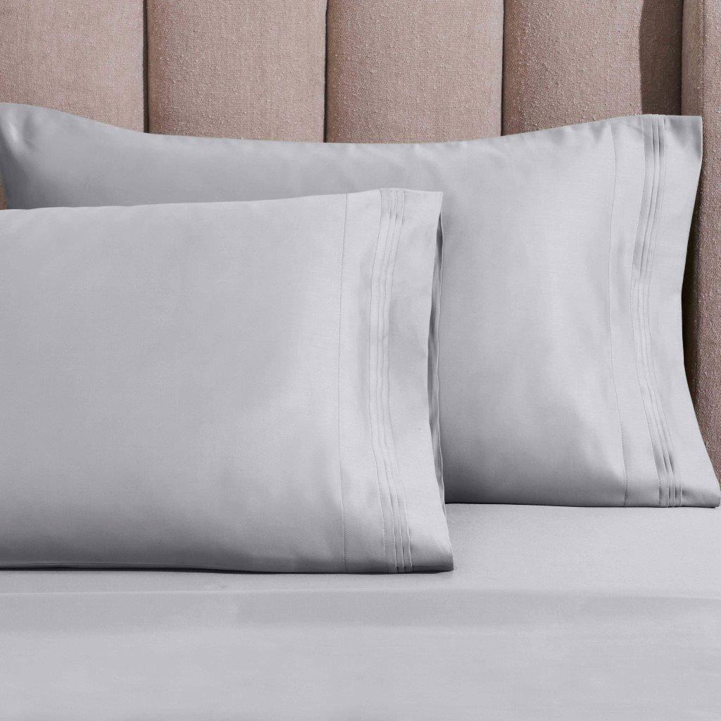 1500 Thread Count Egyptian Cotton 2 Piece Solid Pillowcase Set - Platinum