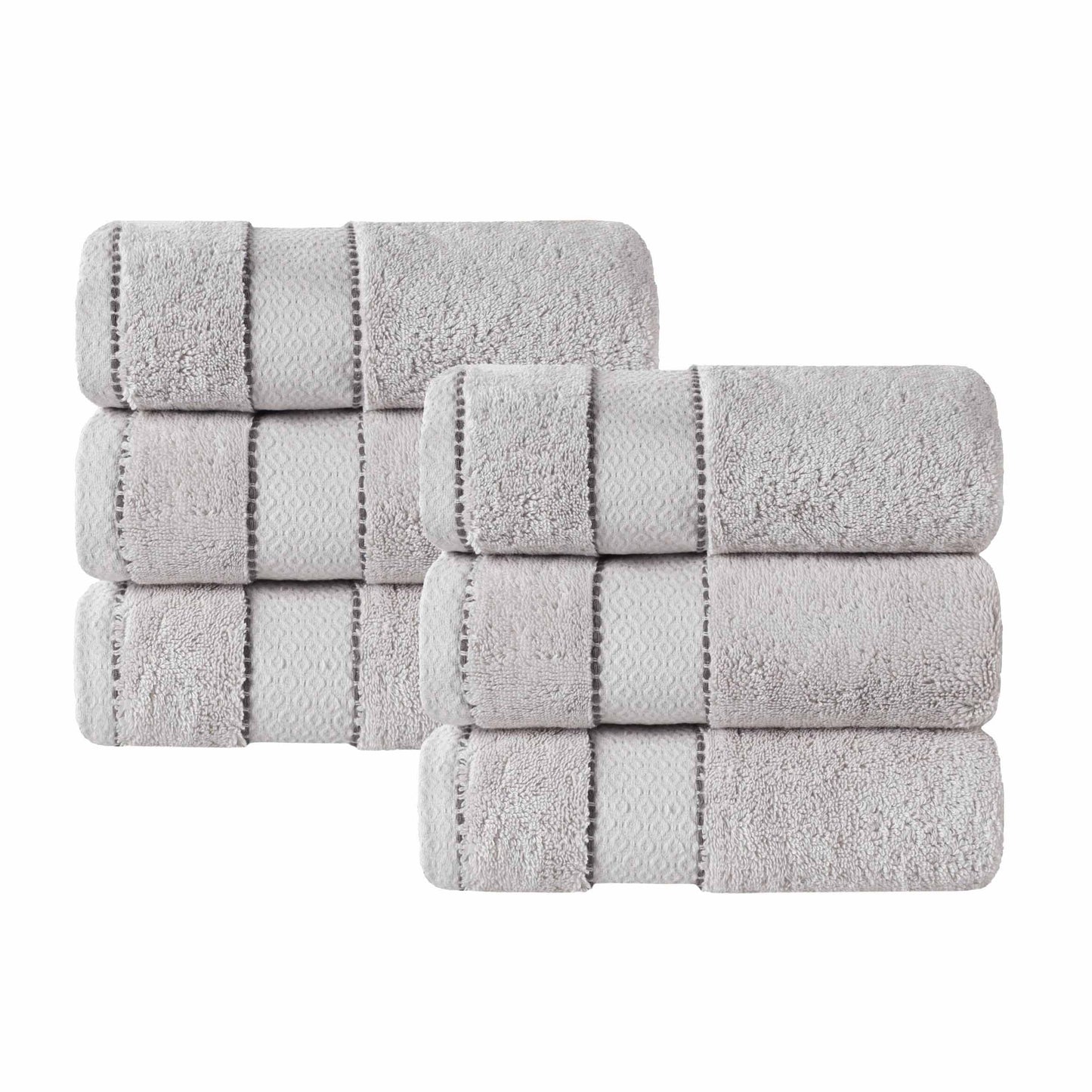 Niles Egyptian Giza Cotton Plush Thick Absorbent Hand Towel Set of 6