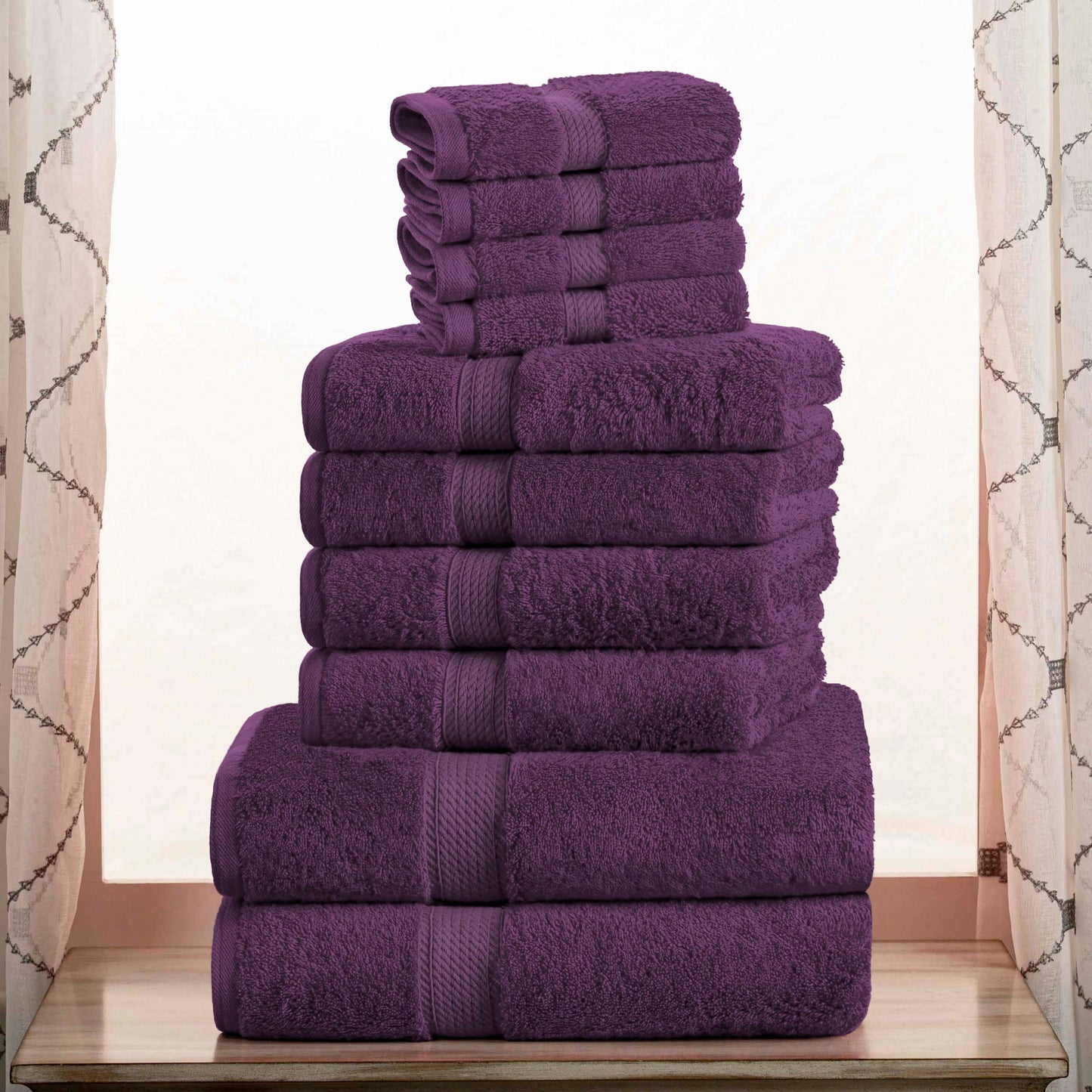 Madison Egyptian Cotton Pile Plush Heavyweight 10 Piece Towel Set