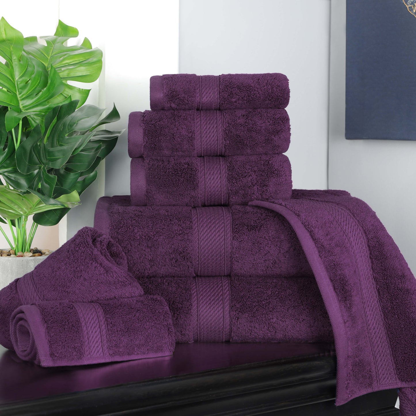 Madison Egyptian Cotton Pile Plush Heavyweight 8 Piece Towel Set