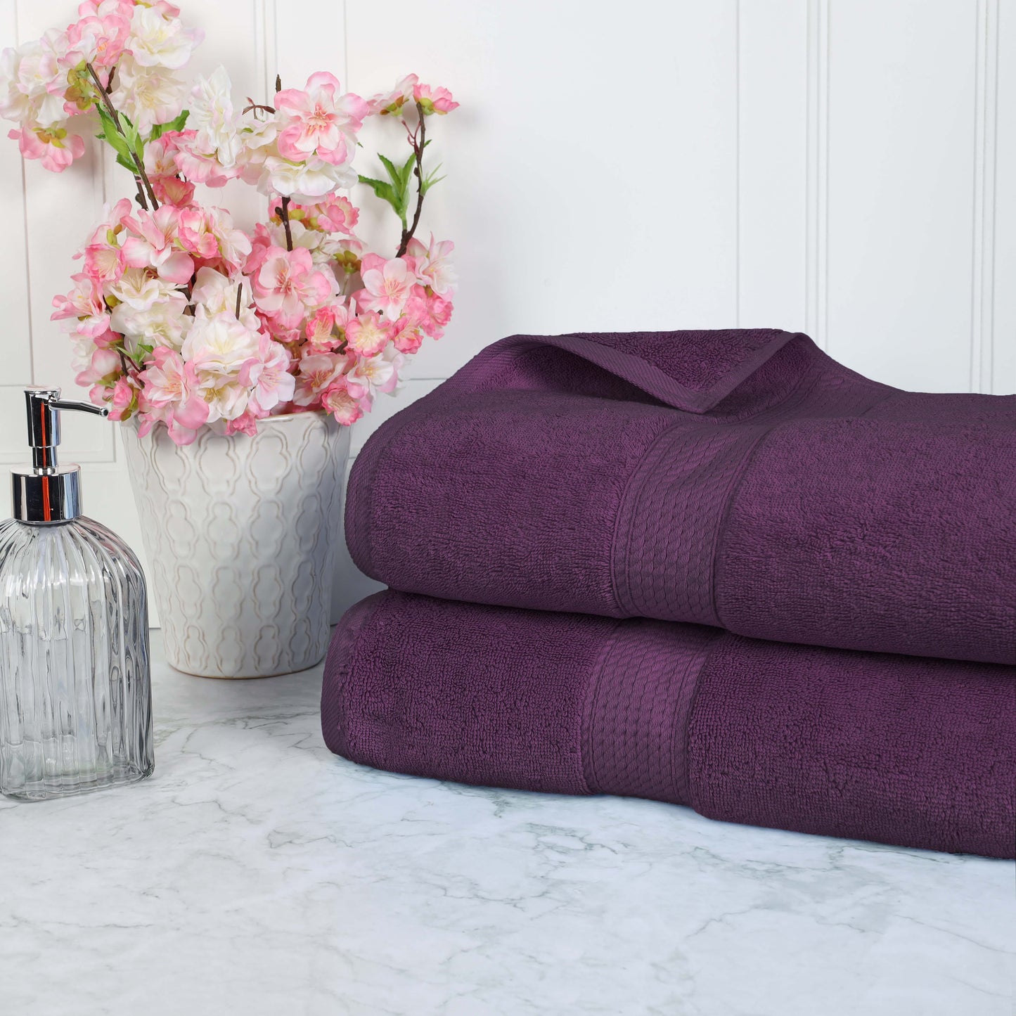 Madison Egyptian Cotton Pile Plush Heavyweight Bath Sheet Set of 2
