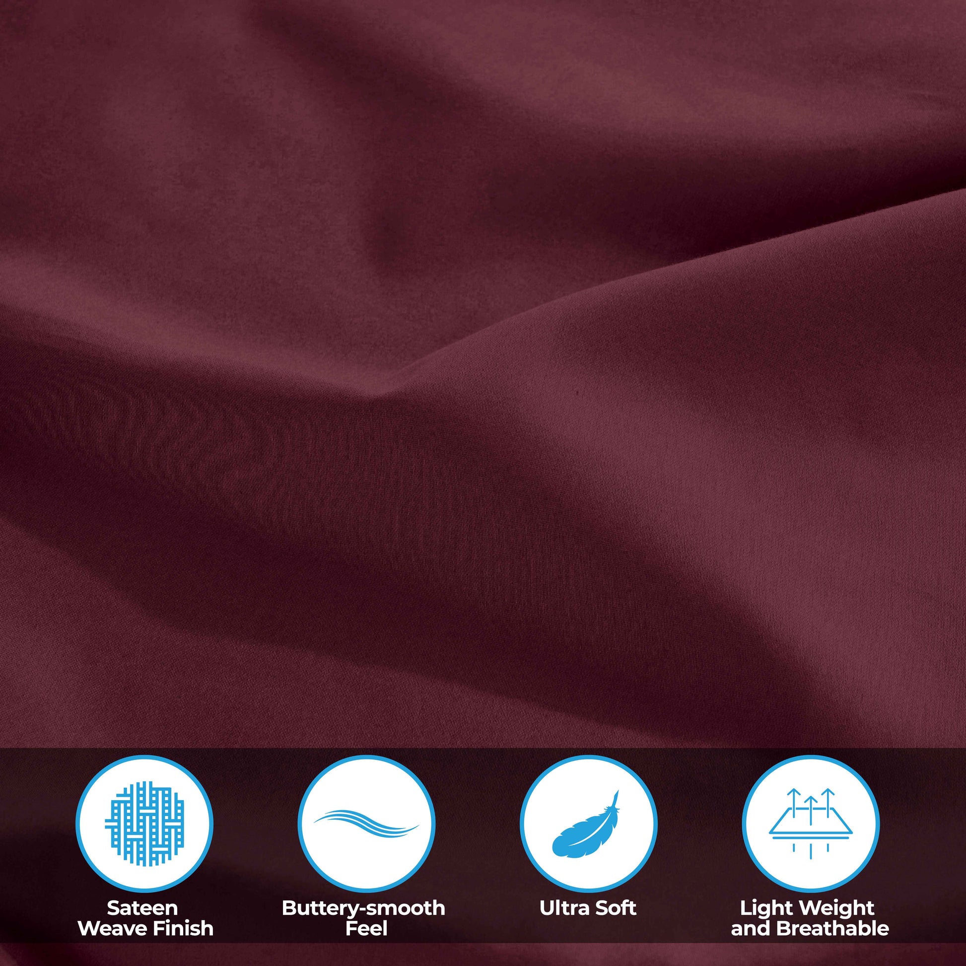 Egyptian Cotton 300 Thread Count Solid Deep Pocket Sheet Set - Plum