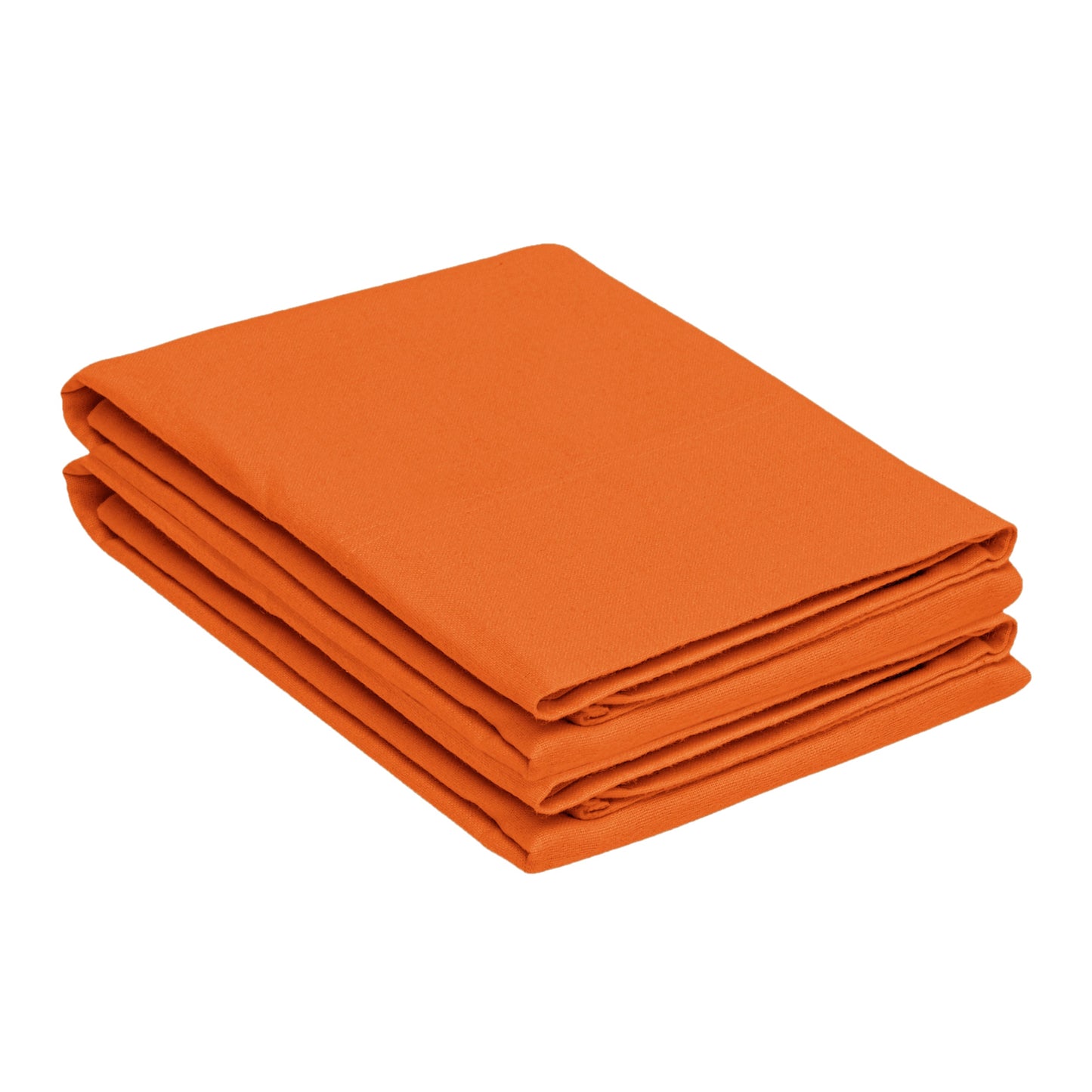 Solid Flannel Cotton Soft Fuzzy Pillowcases, Set of 2 - Pumpkin