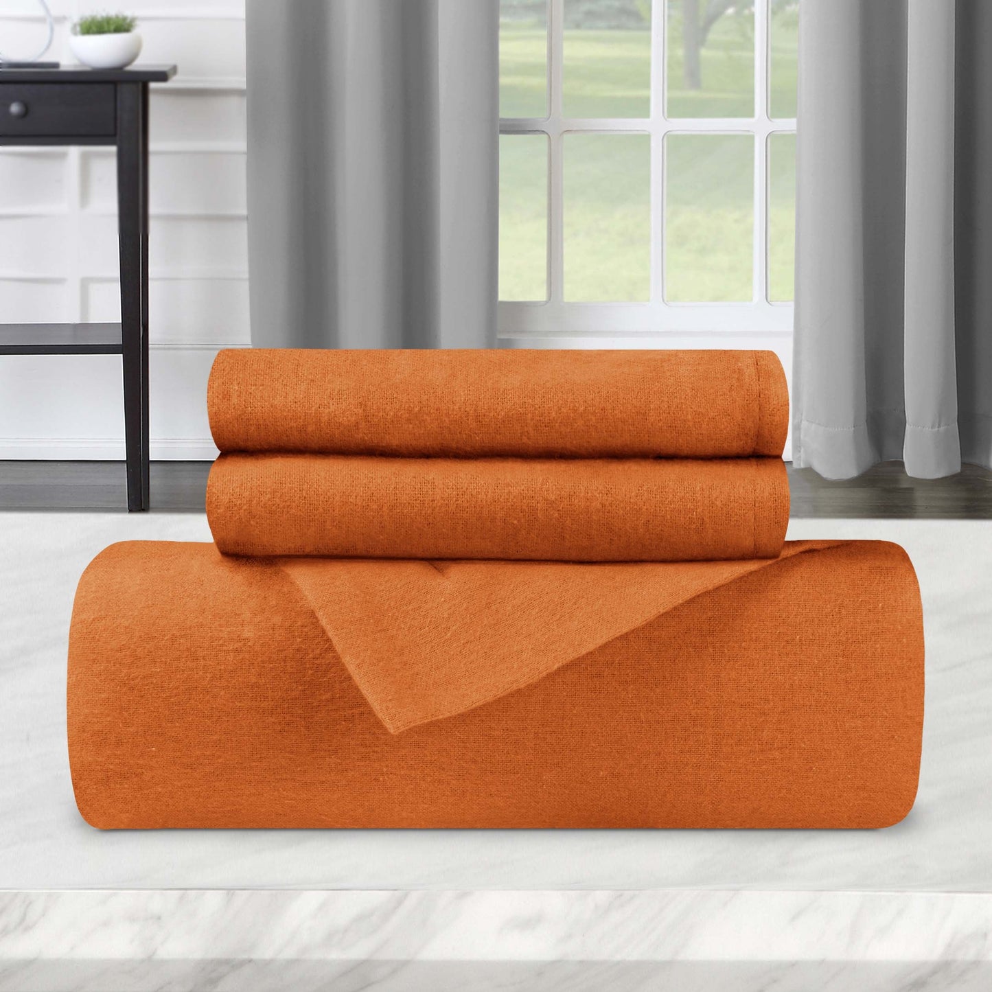 Flannel Cotton Modern Solid Fuzzy Duvet Cover Set With Pillow Shams