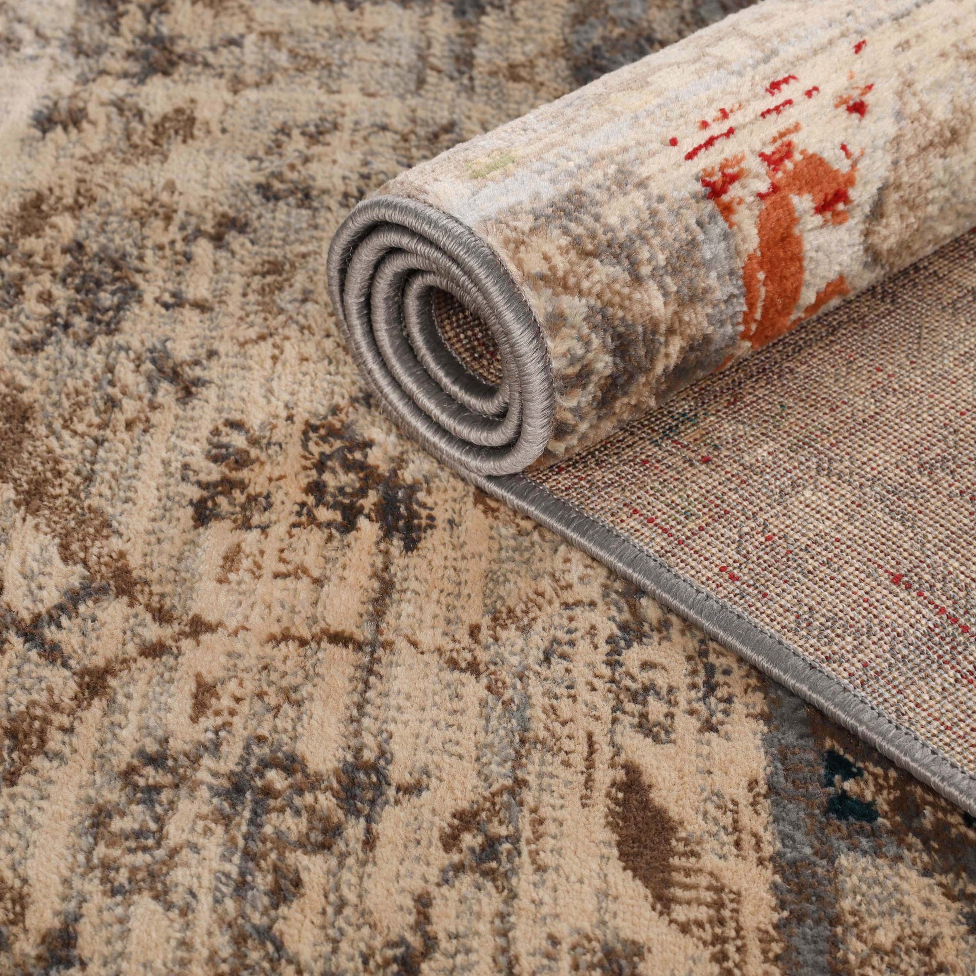 Superior Distressed Patchwork Medallion Lattice Area Rug Or Runner Or Door Mat - Grey