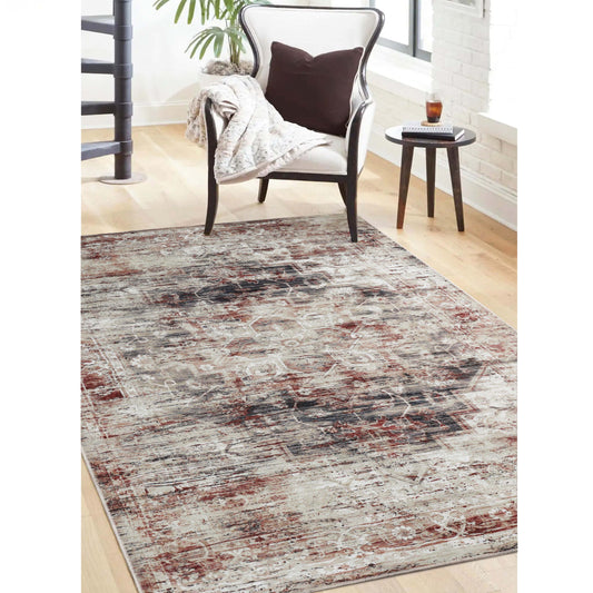 Canary Vintage Medallion Machine Washable Indoor Area Rugs or Runner